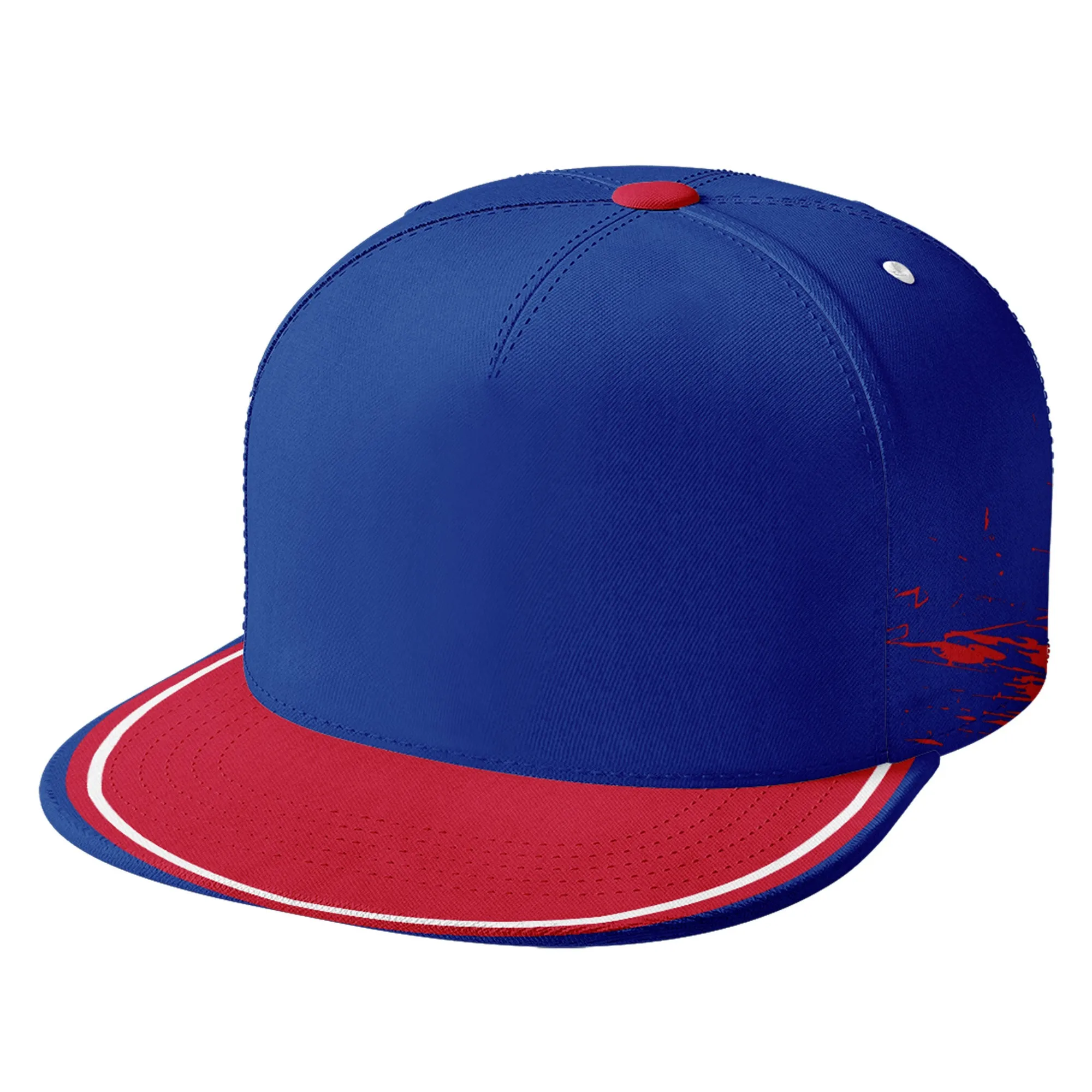 Custom Blue Red Buffalo Hat Sport Design Cap Stitched Adjustable Personalized PR067B-D020261-4