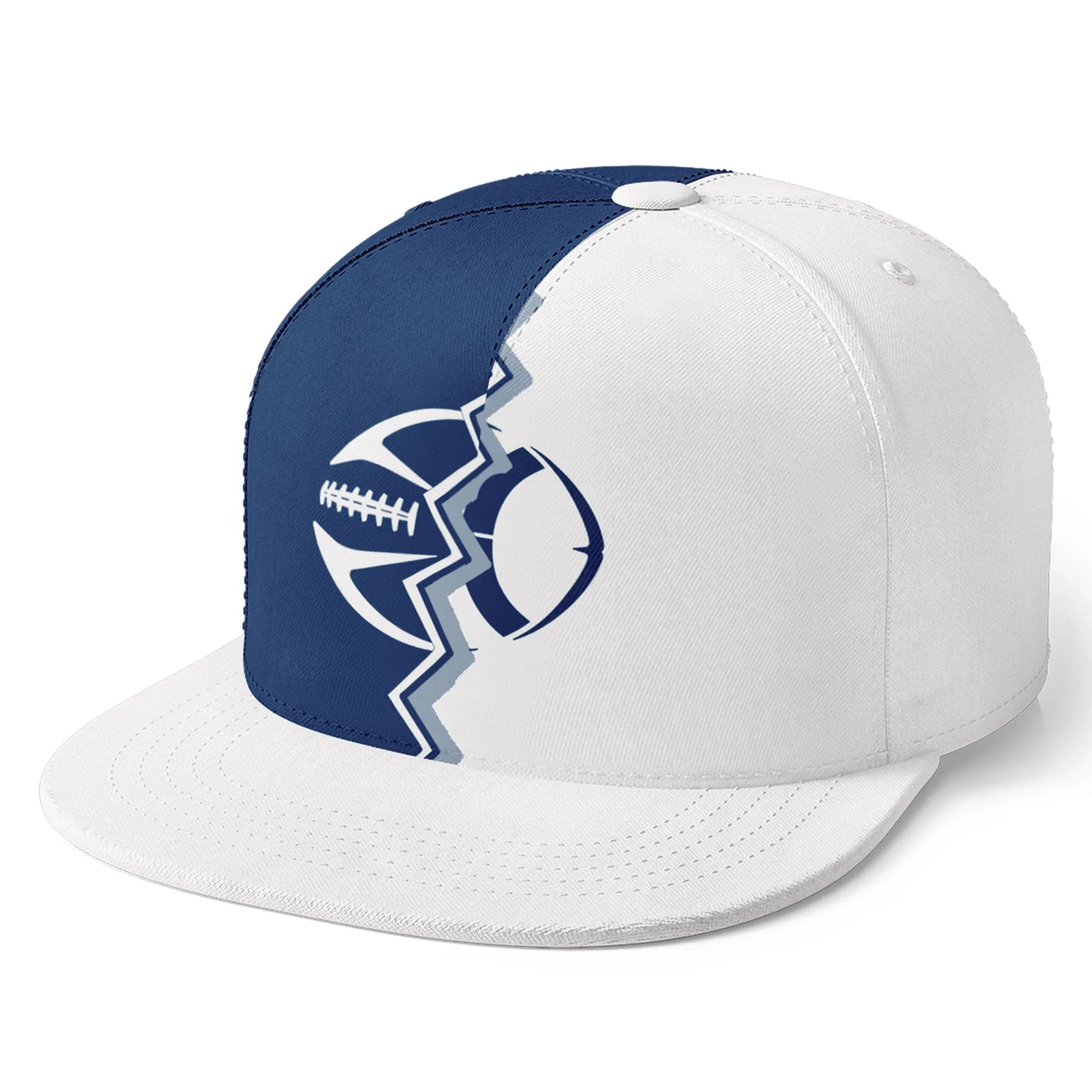 Custom Blue White Indiana Hat Sport Design Cap Stitched Adjustable Personalized PR067B-D028017-23