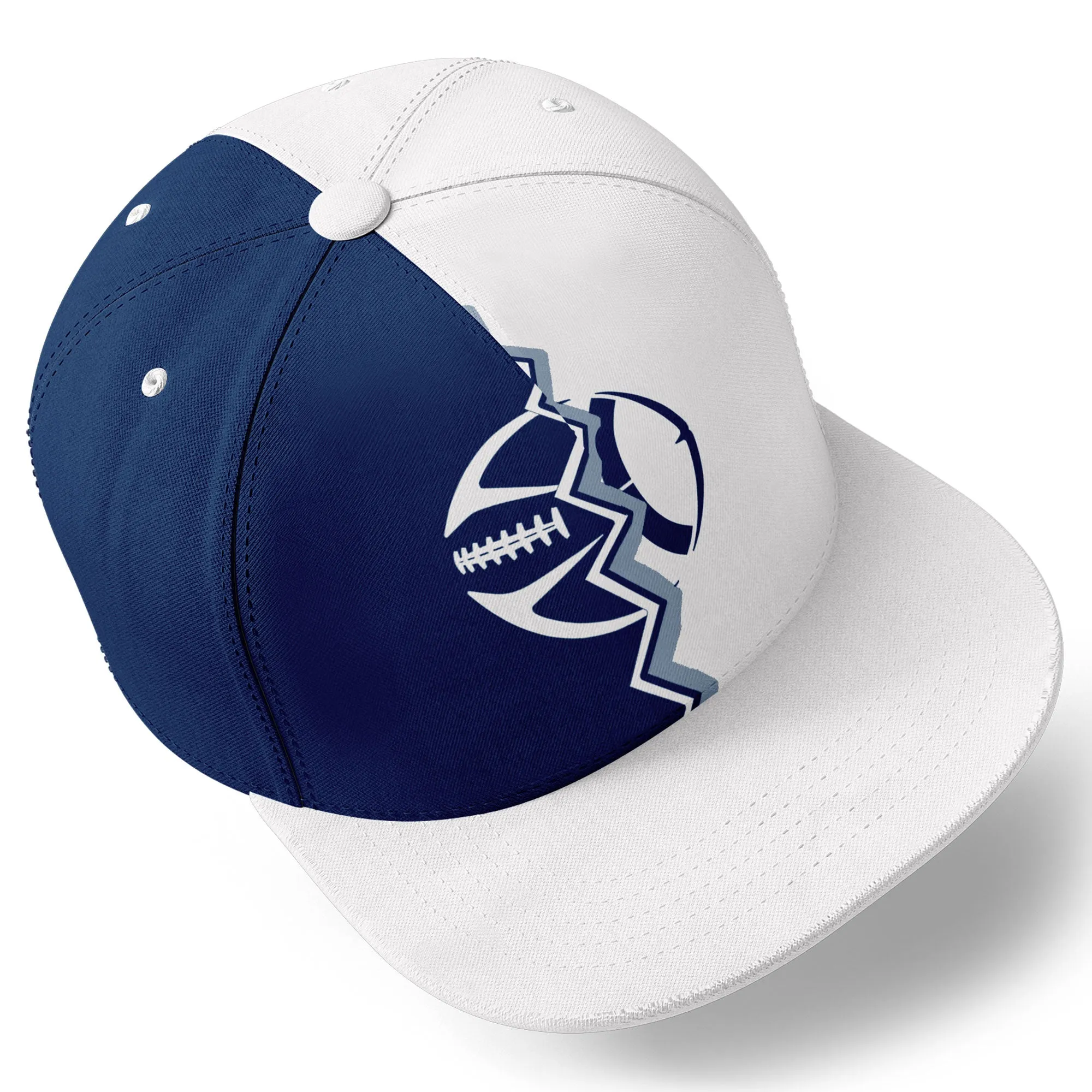 Custom Blue White Indiana Hat Sport Design Cap Stitched Adjustable Personalized PR067B-D028017-23