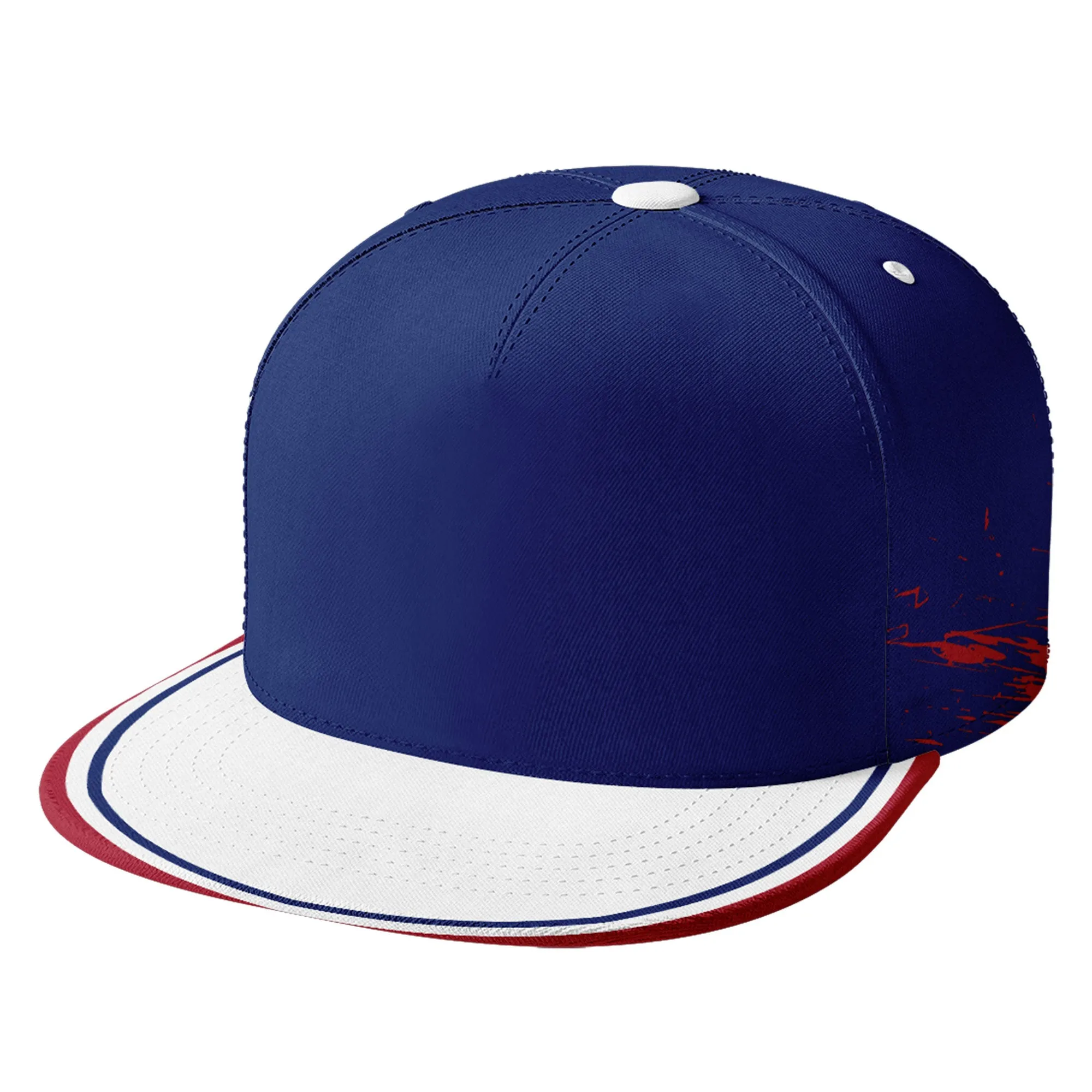 Custom Blue White Red New York Hat Sport Design Cap Stitched Adjustable Personalized PR067B-D020261-21