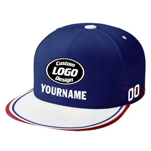 Custom Blue White Red New York Hat Sport Design Cap Stitched Adjustable Personalized PR067B-D020261-21