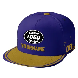 Custom Blue Yellow Baltimore Hat Sport Design Cap Stitched Adjustable Personalized PR067B-D020261-2