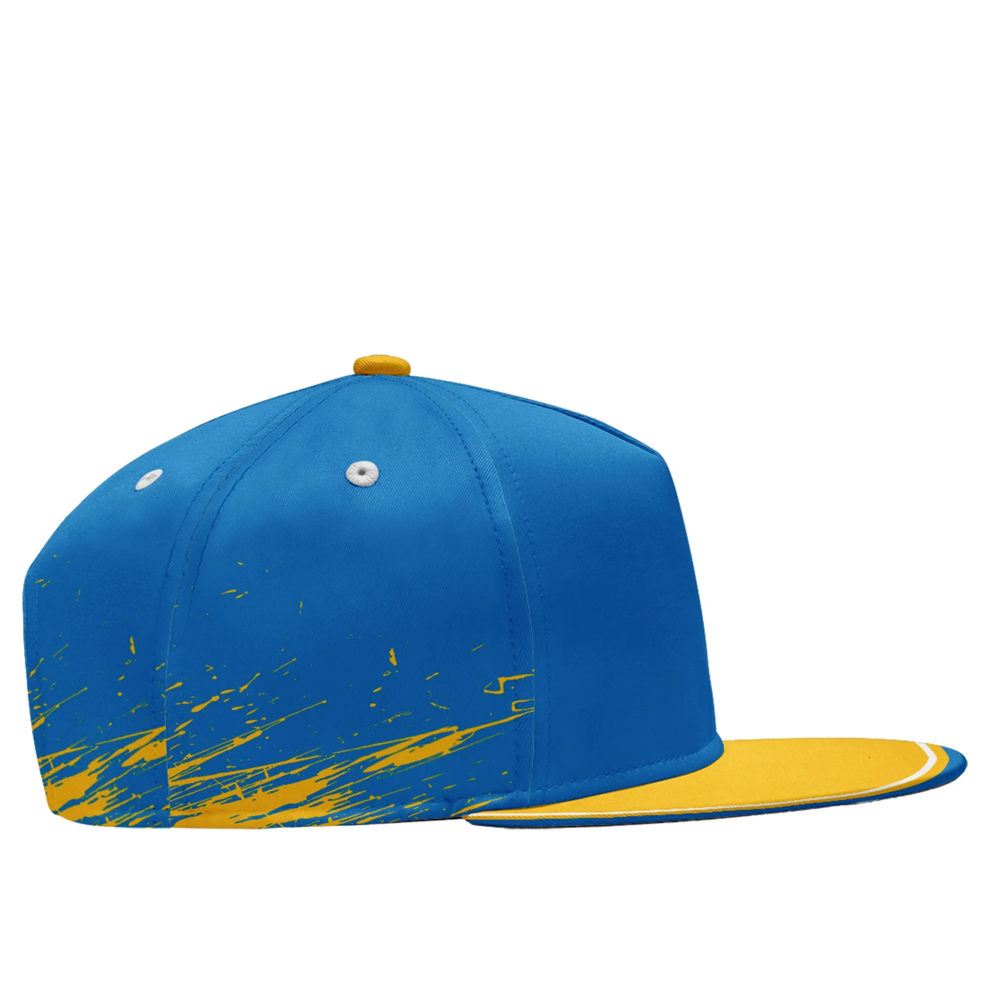 Custom Blue Yellow Los Angeles Hat Sport Design Cap Stitched Adjustable Personalized PR067B-D020261-22