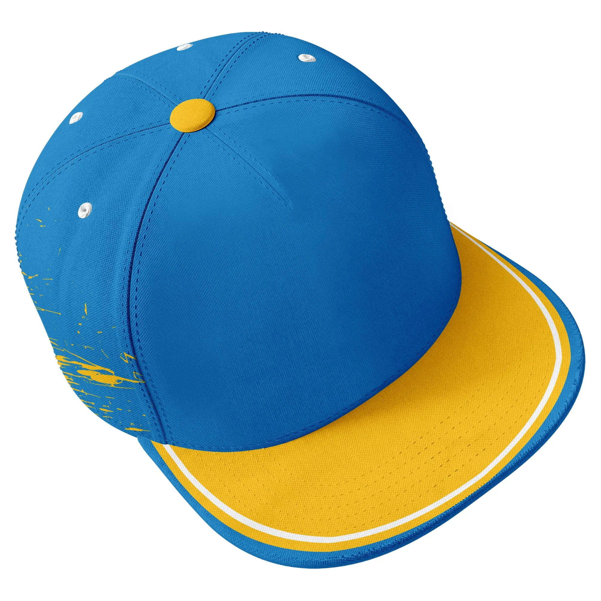 Custom Blue Yellow Los Angeles Hat Sport Design Cap Stitched Adjustable Personalized PR067B-D020261-22