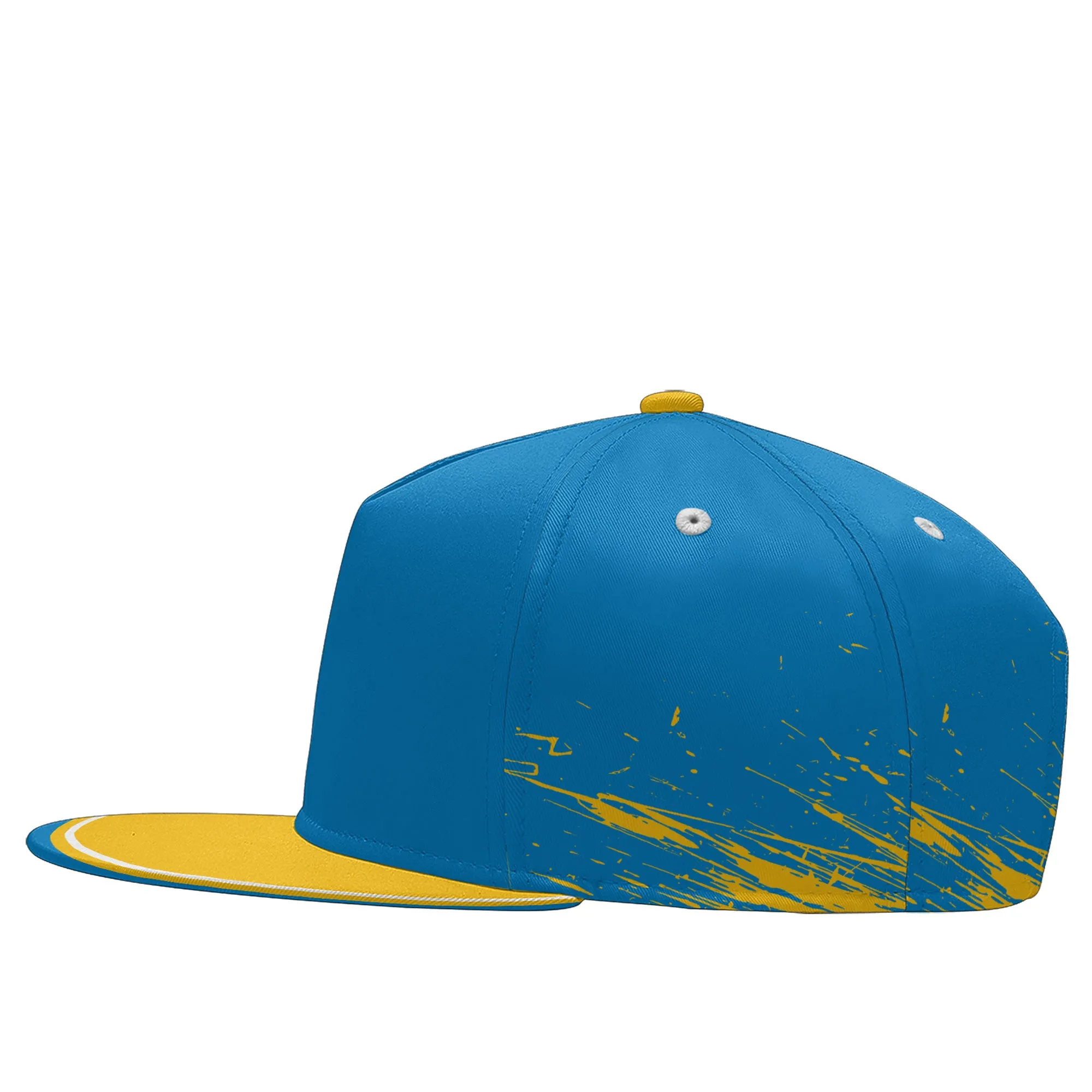 Custom Blue Yellow Los Angeles Hat Sport Design Cap Stitched Adjustable Personalized PR067B-D020261-22