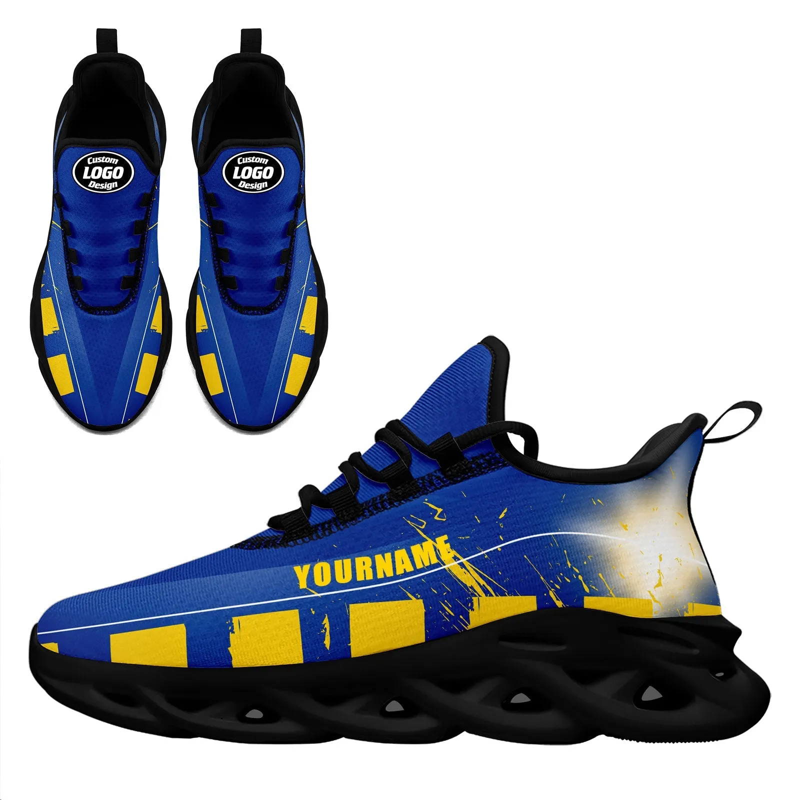 Custom Blue Yellow Los Angeles Maxsoul Shoes Personalized Sneaker FN003-D020260-15 Custom Online