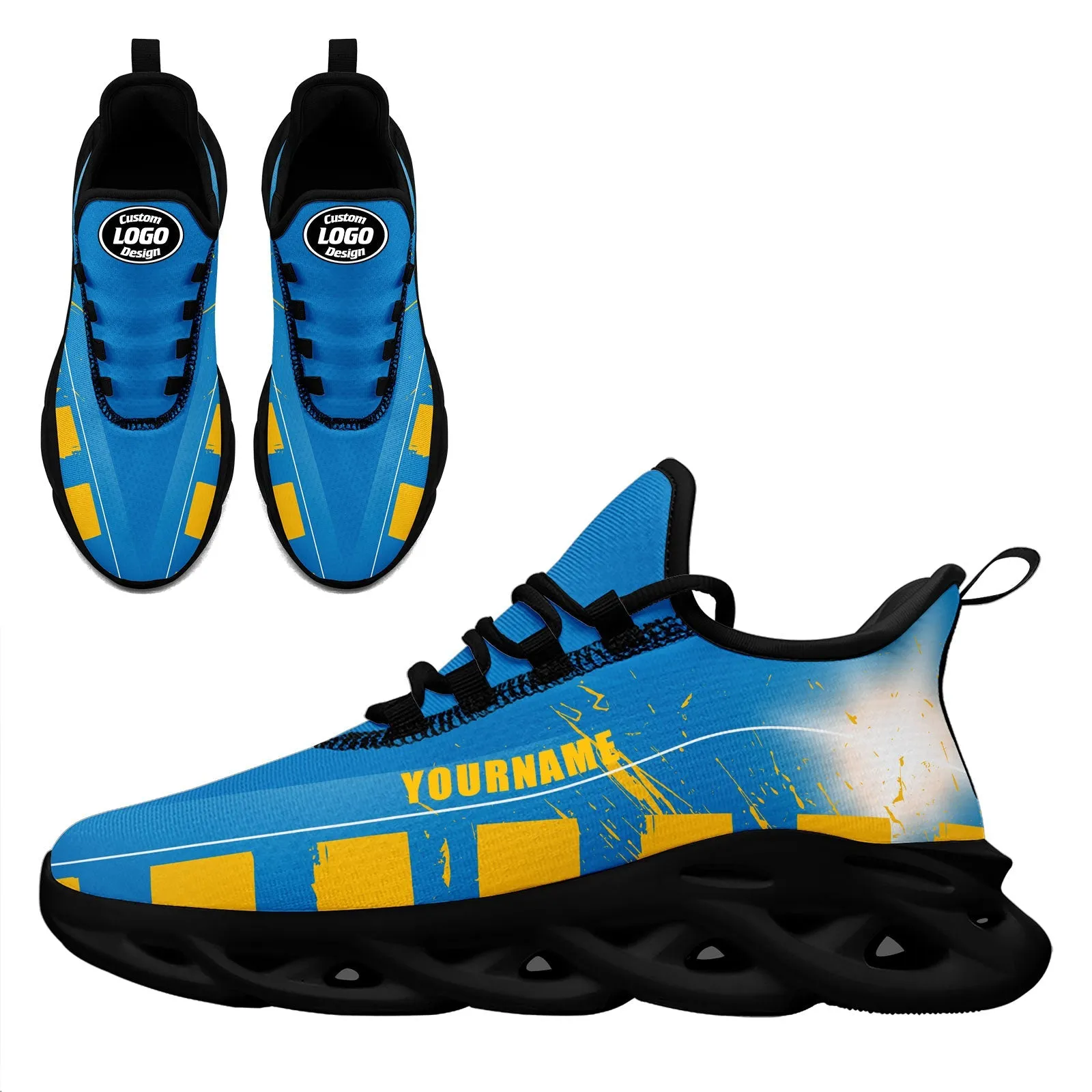 Custom Blue Yellow Los Angeles Maxsoul Shoes Personalized Sneaker FN003-D020260-22 Custom Online