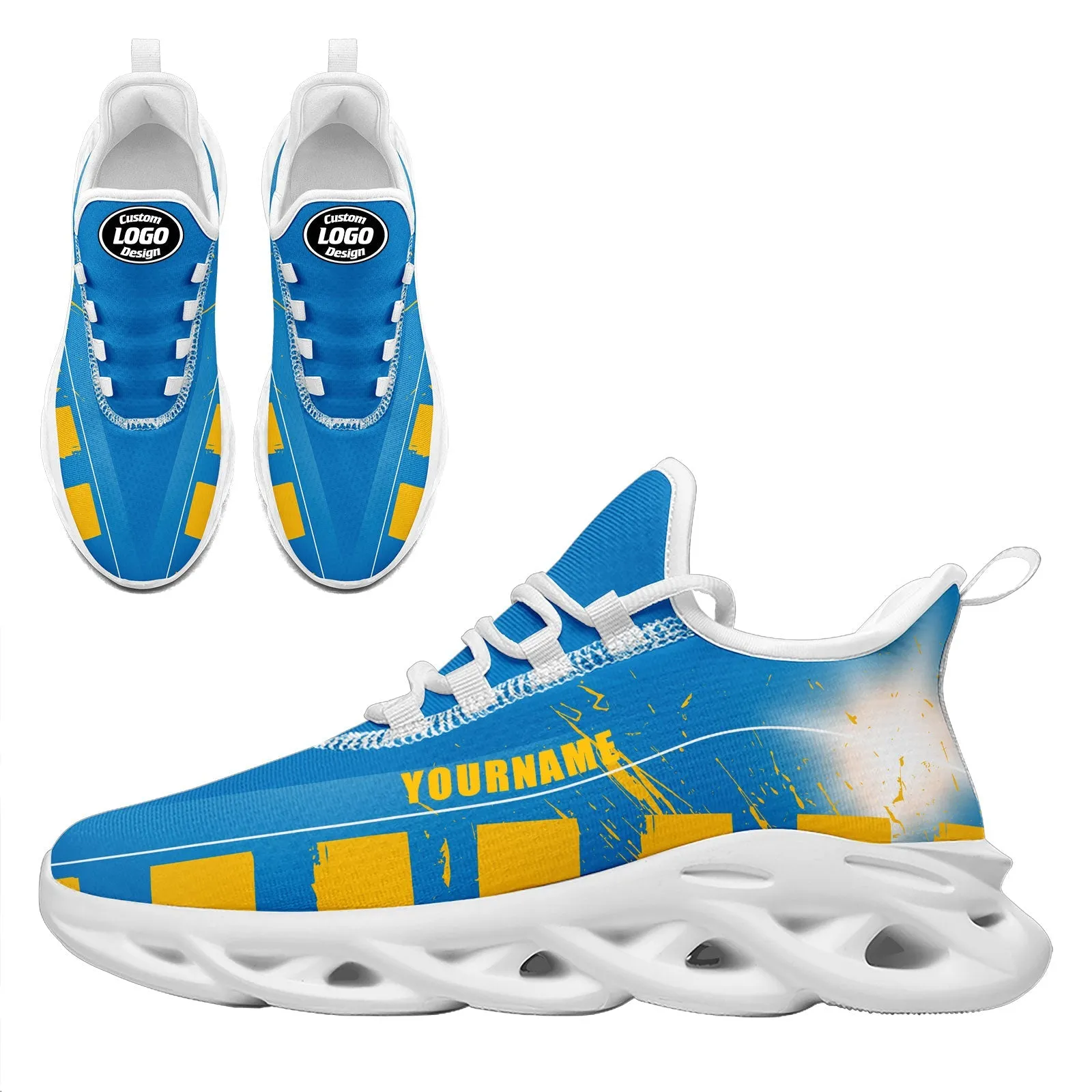 Custom Blue Yellow Los Angeles Maxsoul Shoes Personalized Sneaker FN003-D020260-22 Custom Online