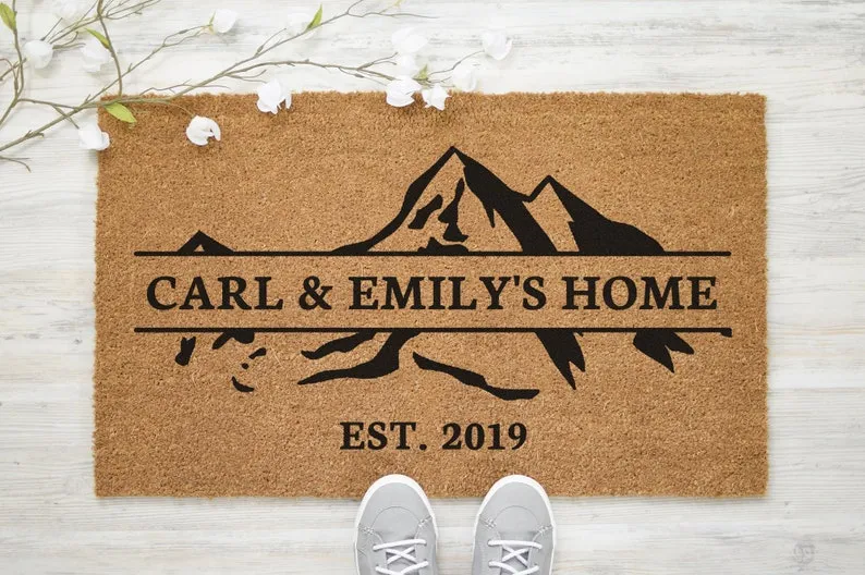 Custom Family Name Doormat, Housewarming Gift, Wedding Gift, Anniversary Gift, Personalized Doormat