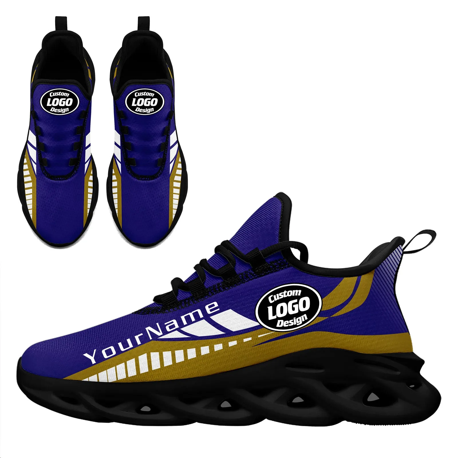 Custom Purple Yellow Baltimore Maxsoul Shoes Personalized Sneaker FN003-D020325-2