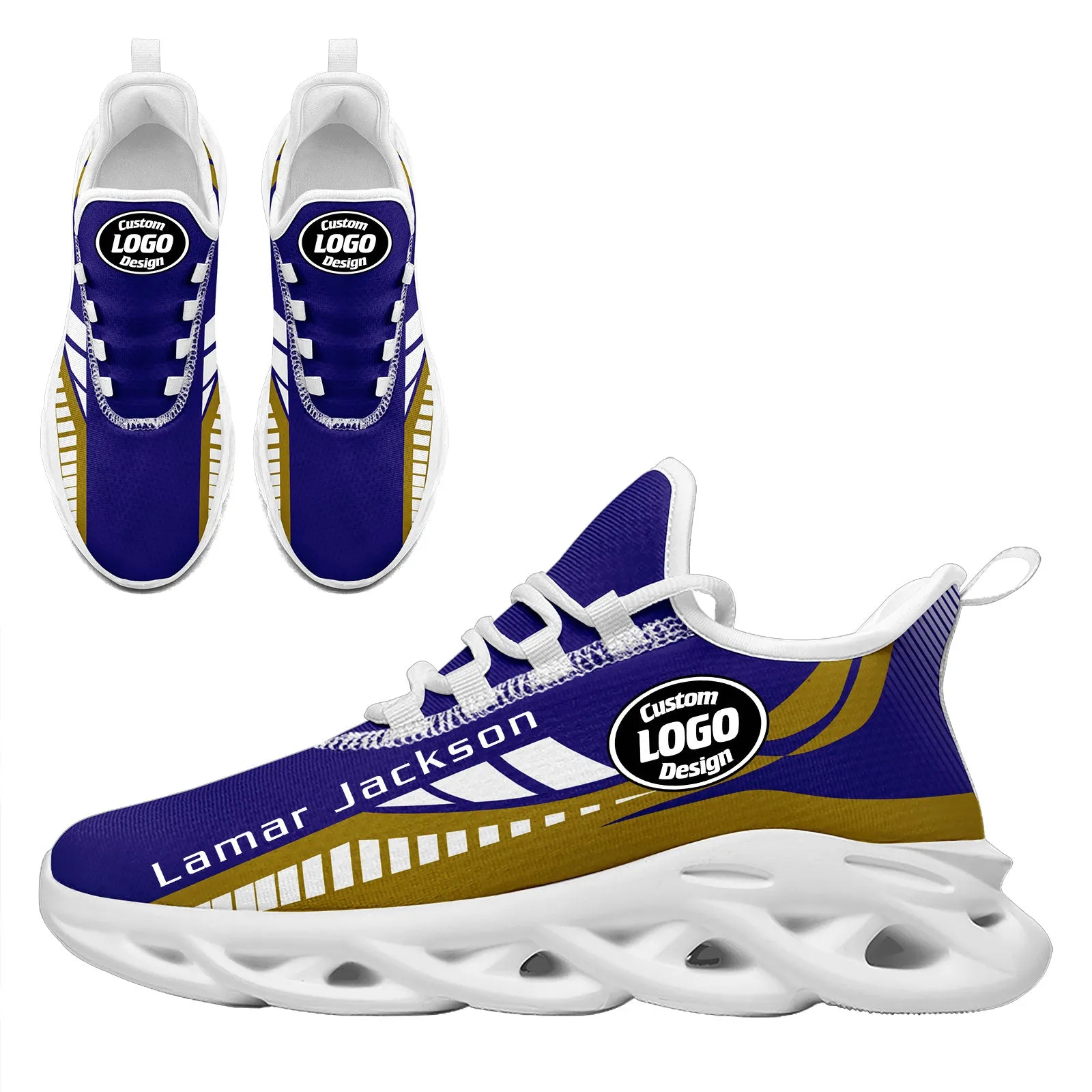 Custom Purple Yellow Baltimore Maxsoul Shoes Personalized Sneaker FN003-D020325-2