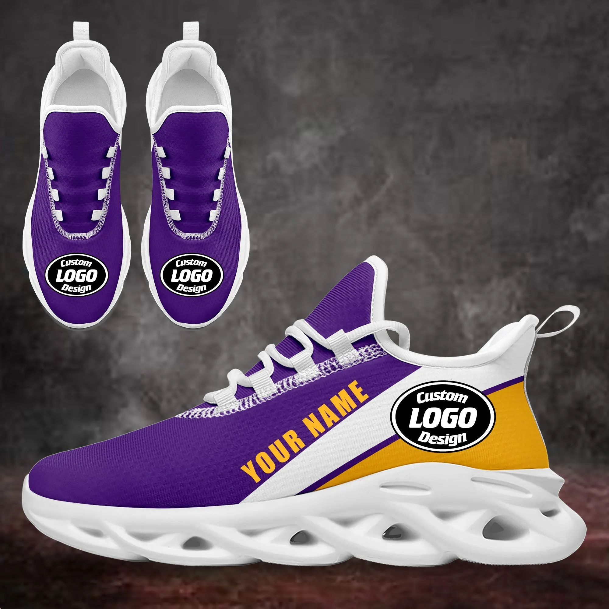 Custom Purple Yellow Jersey MaxSoul Shoes and Hat Combo Offer Personalized ZH-bd0b007e-8