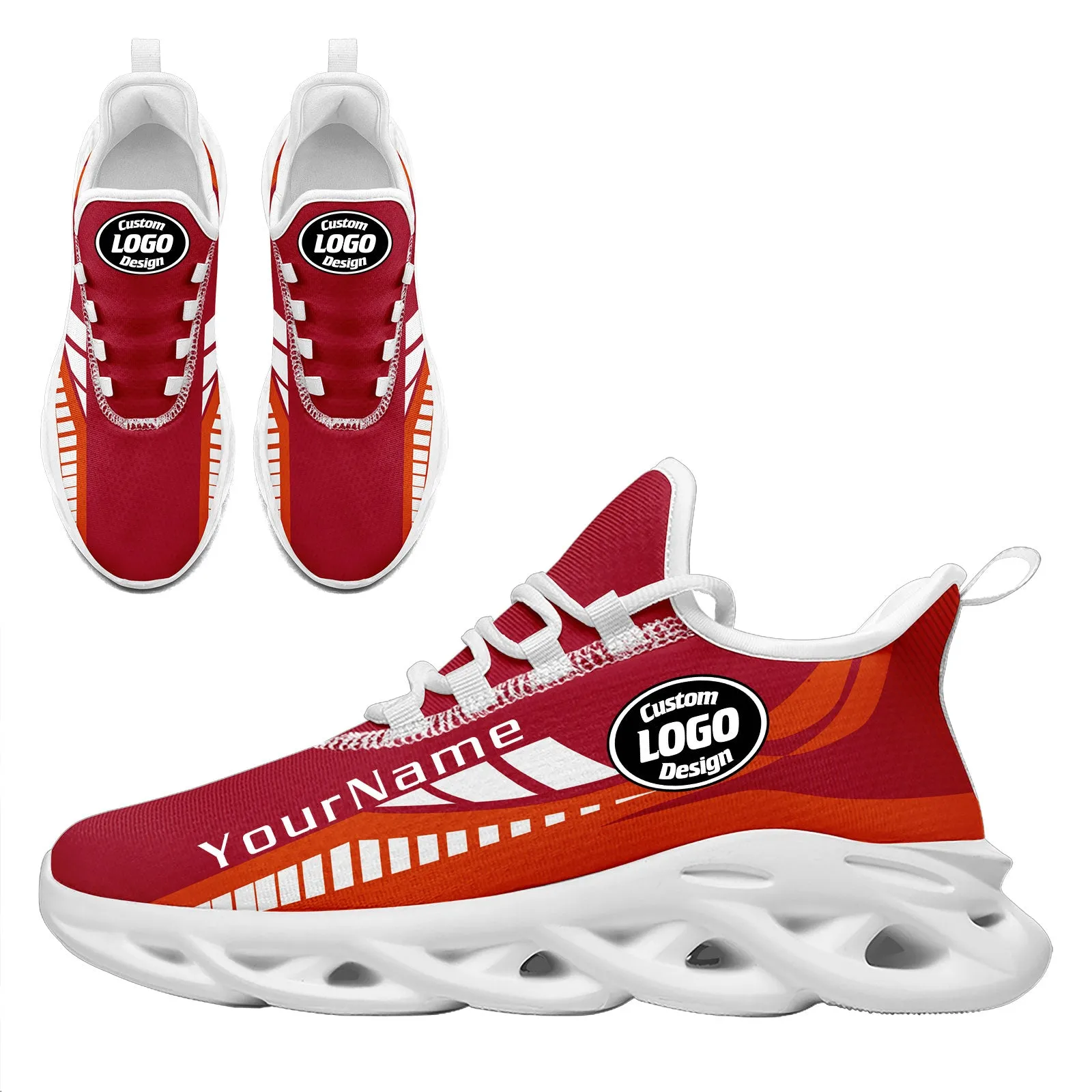 Custom Red Orange Tampa Bay Maxsoul Shoes Personalized Sneaker FN003-D020325-29