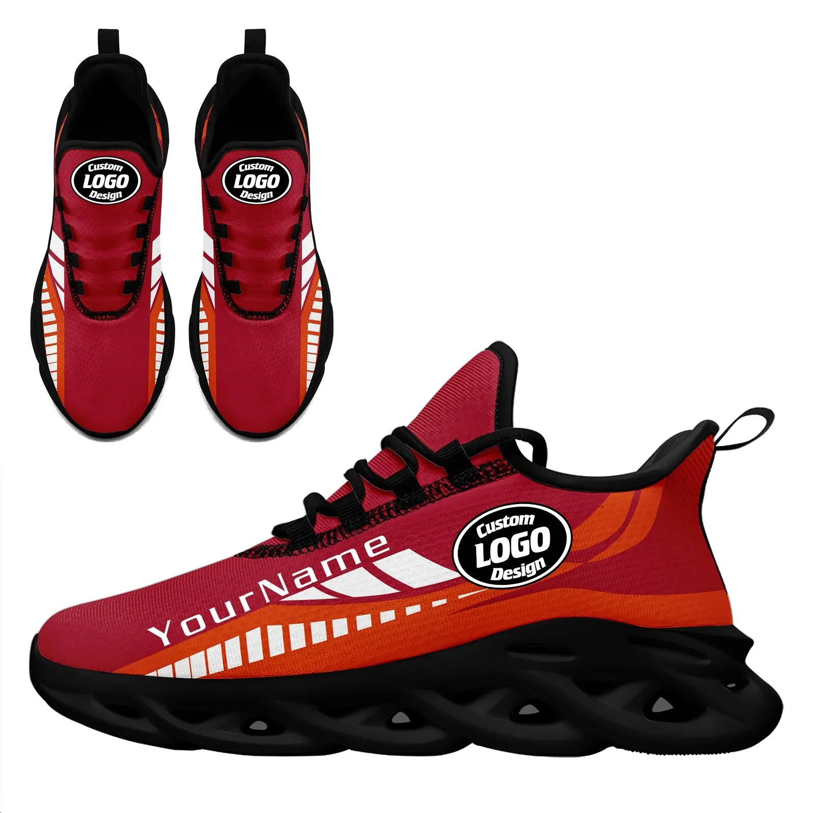 Custom Red Orange Tampa Bay Maxsoul Shoes Personalized Sneaker FN003-D020325-29