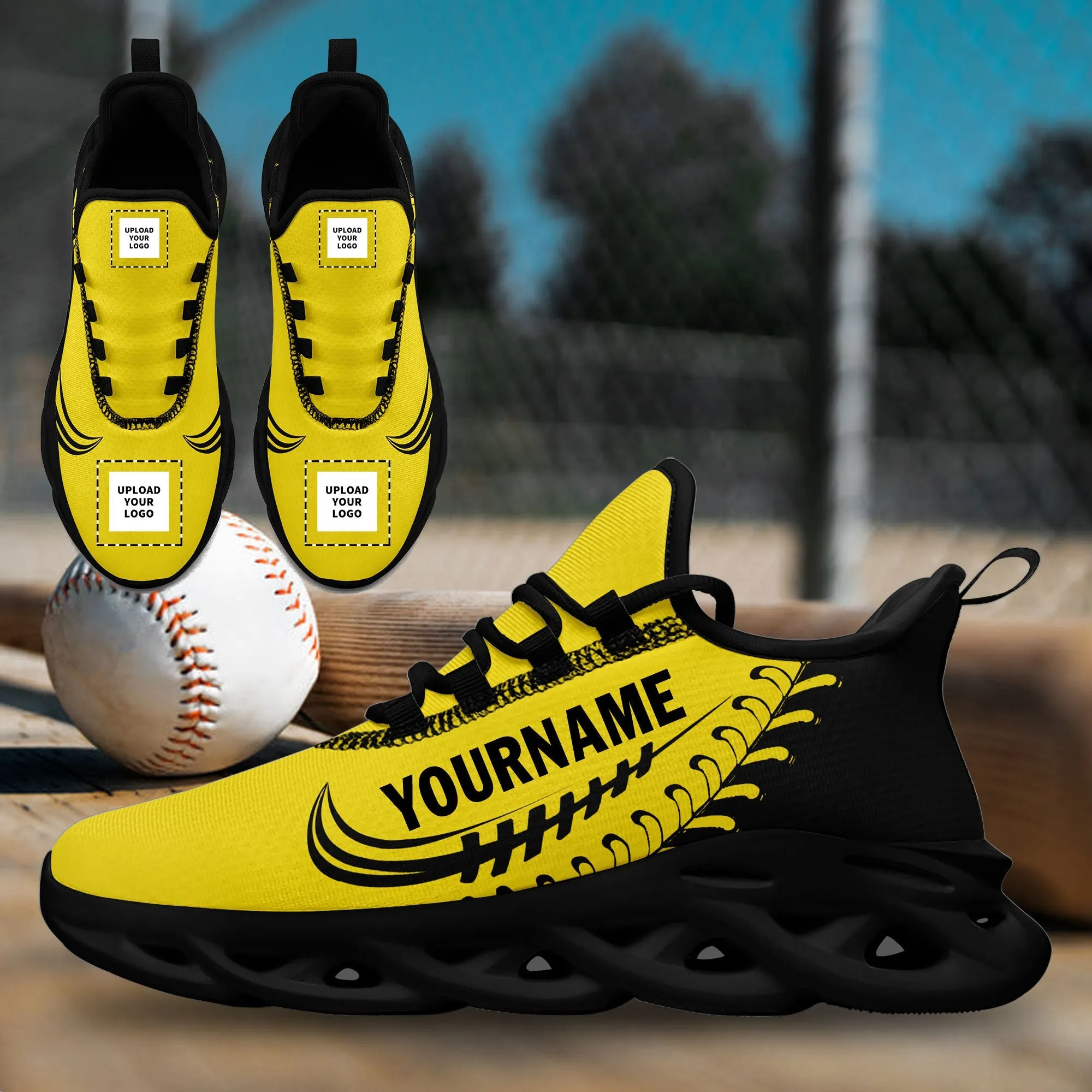 Custom Yellow Jersey MaxSoul Shoes and Hat Combo Offer Personalized ZH-bd0b00e0-b7