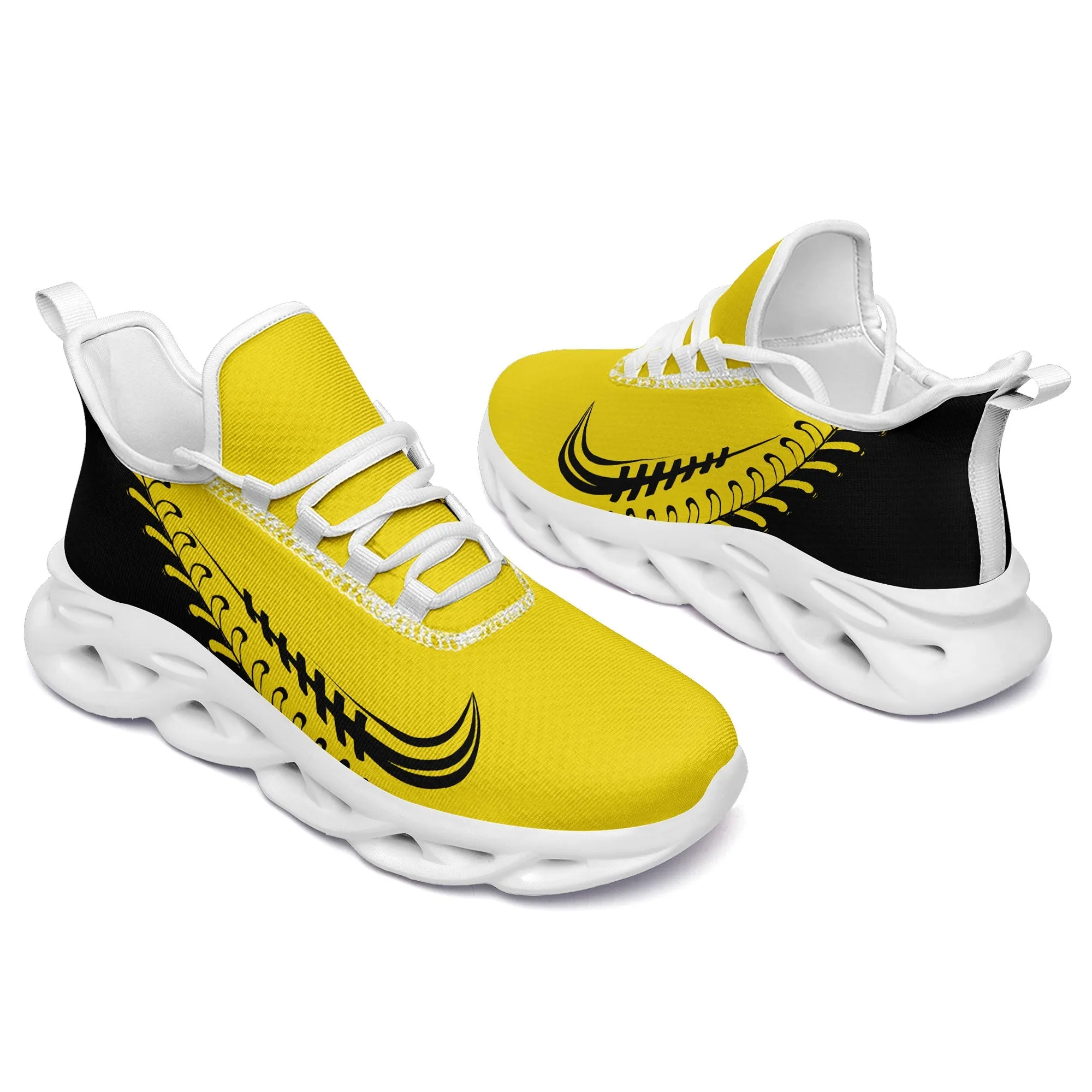 Custom Yellow Jersey MaxSoul Shoes and Hat Combo Offer Personalized ZH-bd0b00e0-b7