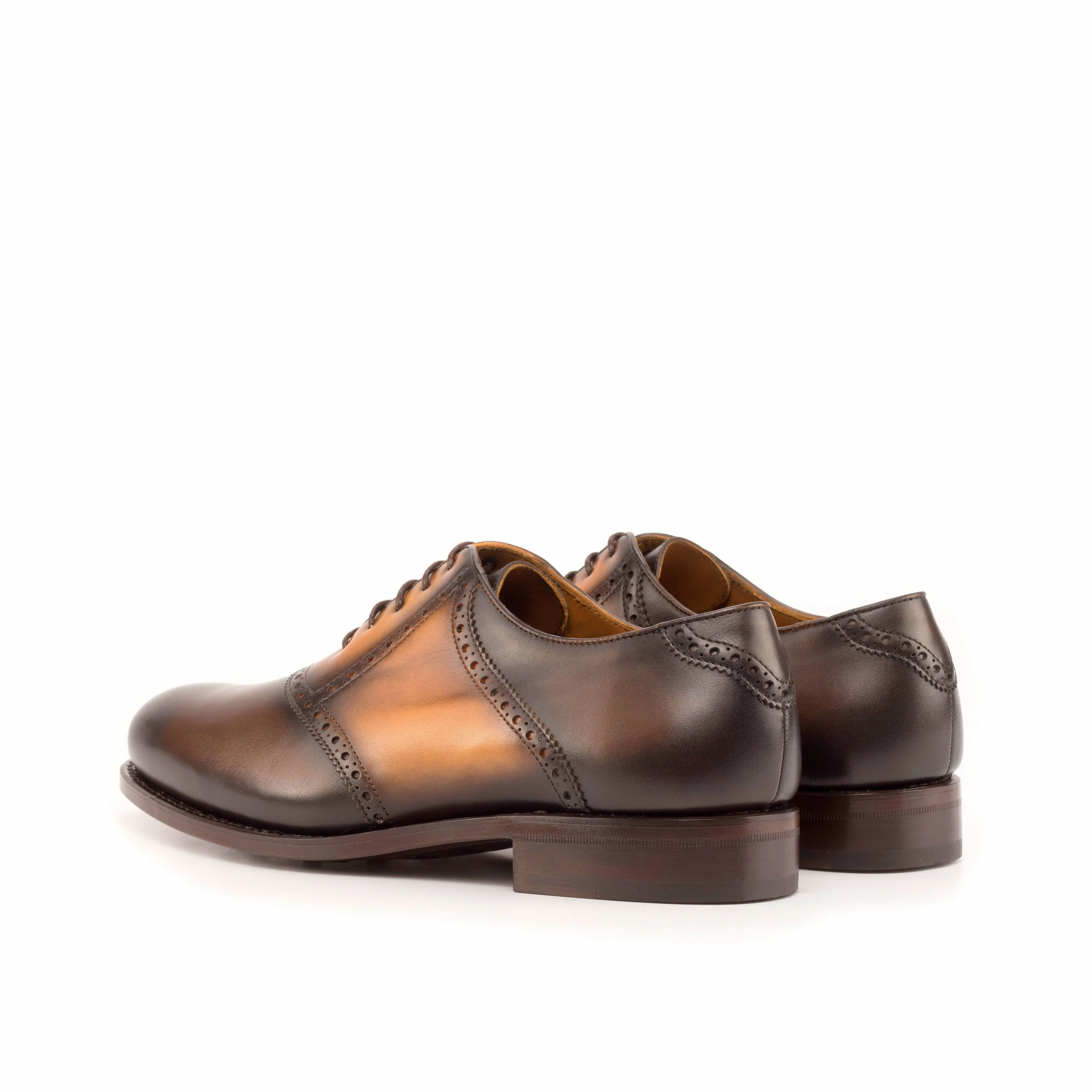 DapperFam Fabrizio in Cognac / Dark Brown Men's Italian Leather Saddle