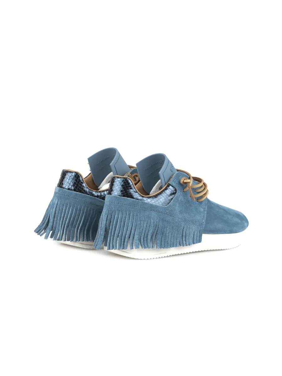 Esseutesse Suede Fringe Sneaker - Cyan