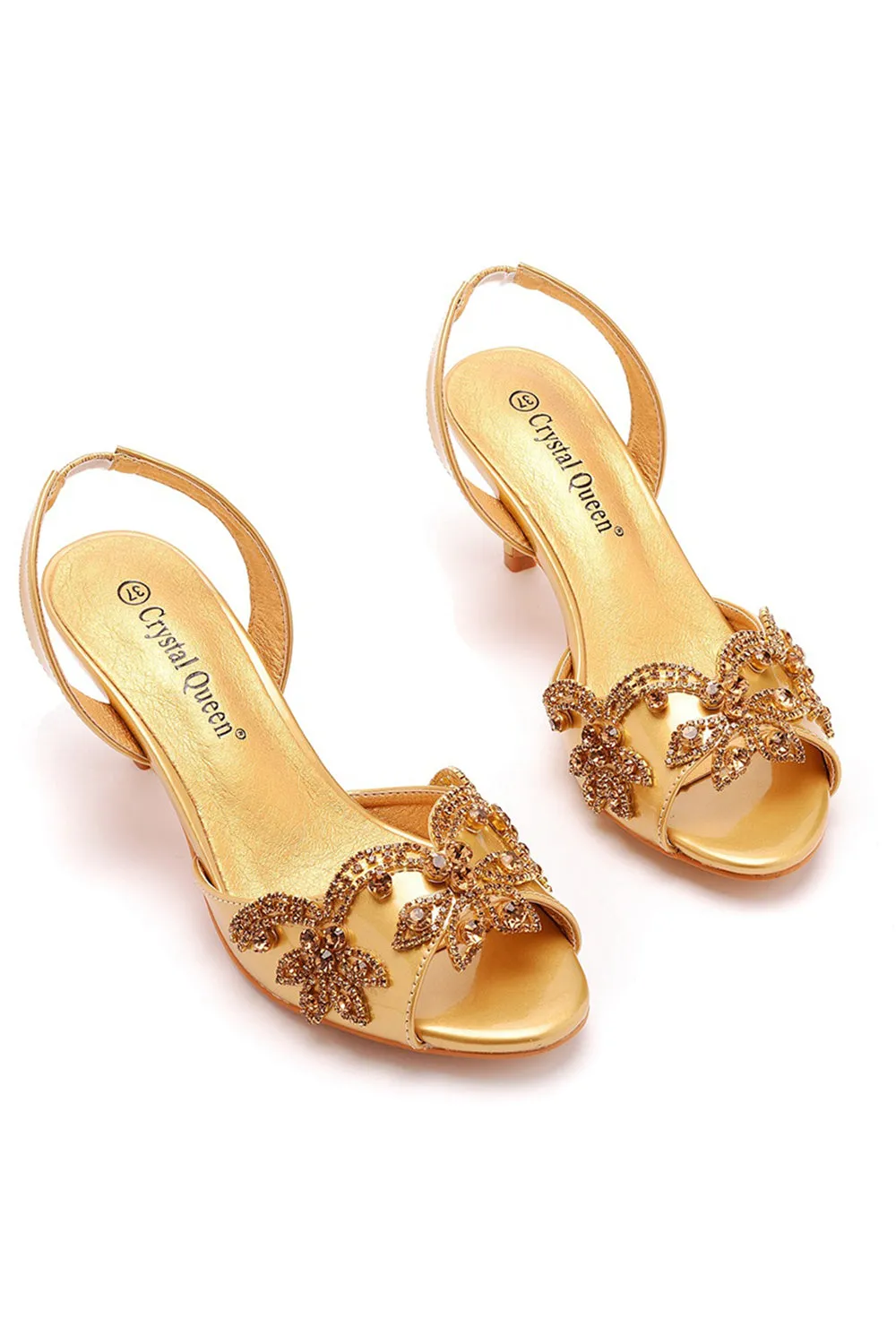 Golden Wedding Shoes Pointed Toe Fashionable Elegant Formal Pumps for Dresses