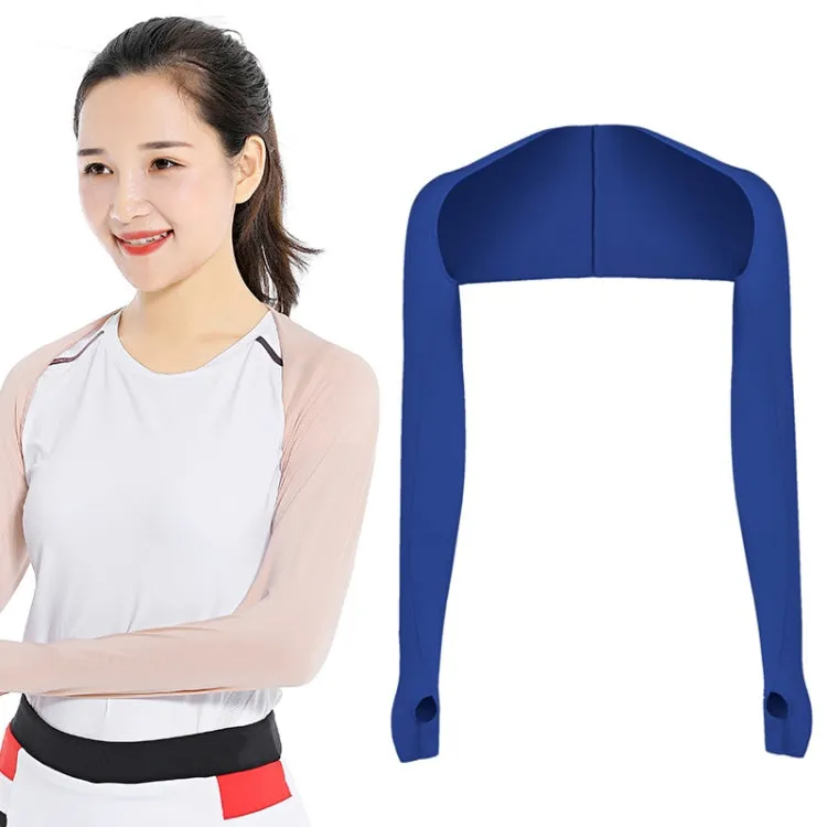 Golf Sunscreen Shawl Sleeves Outdoor Sports Cycling Ice Silk One Word Raglan Sleeves, Size: One Code(Sapphire)