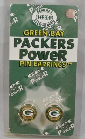 Green Bay Packers Halo Sports Inc. Womens Power Pin Circular Stud Earrings