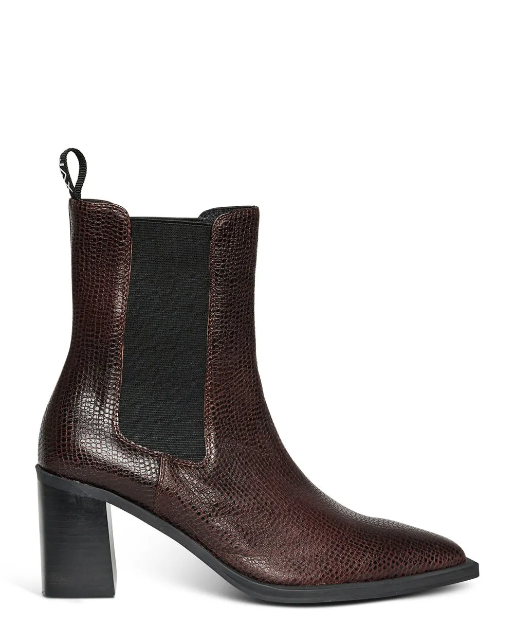 Hael & Jax Harry Choc Lizaro Leather Ankle Boot