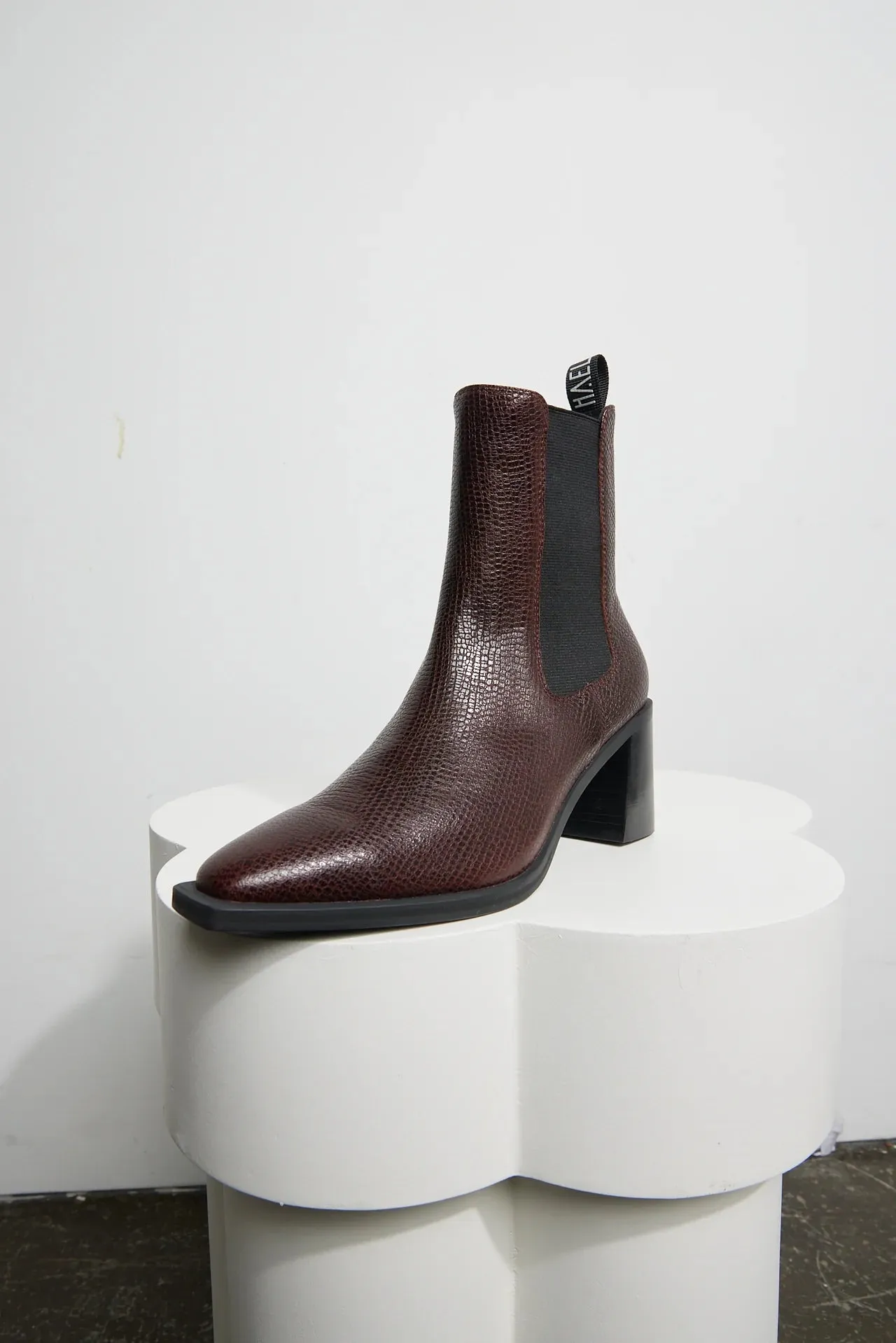 Hael & Jax Harry Choc Lizaro Leather Ankle Boot