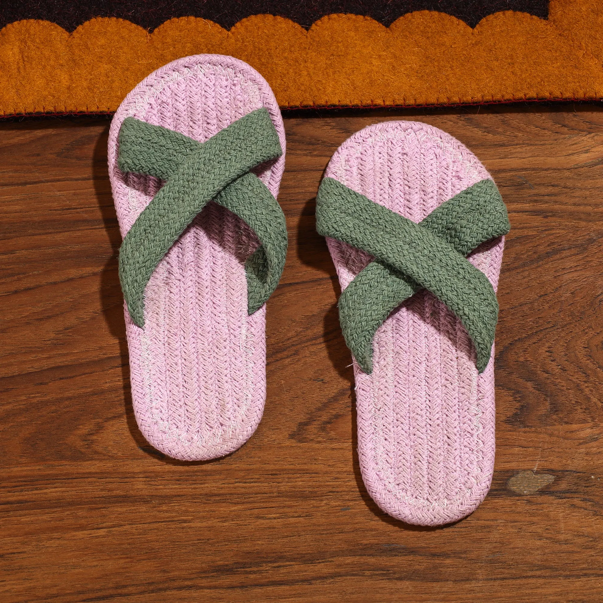 Hand Braided Cotton Stitched Home Slipper 01