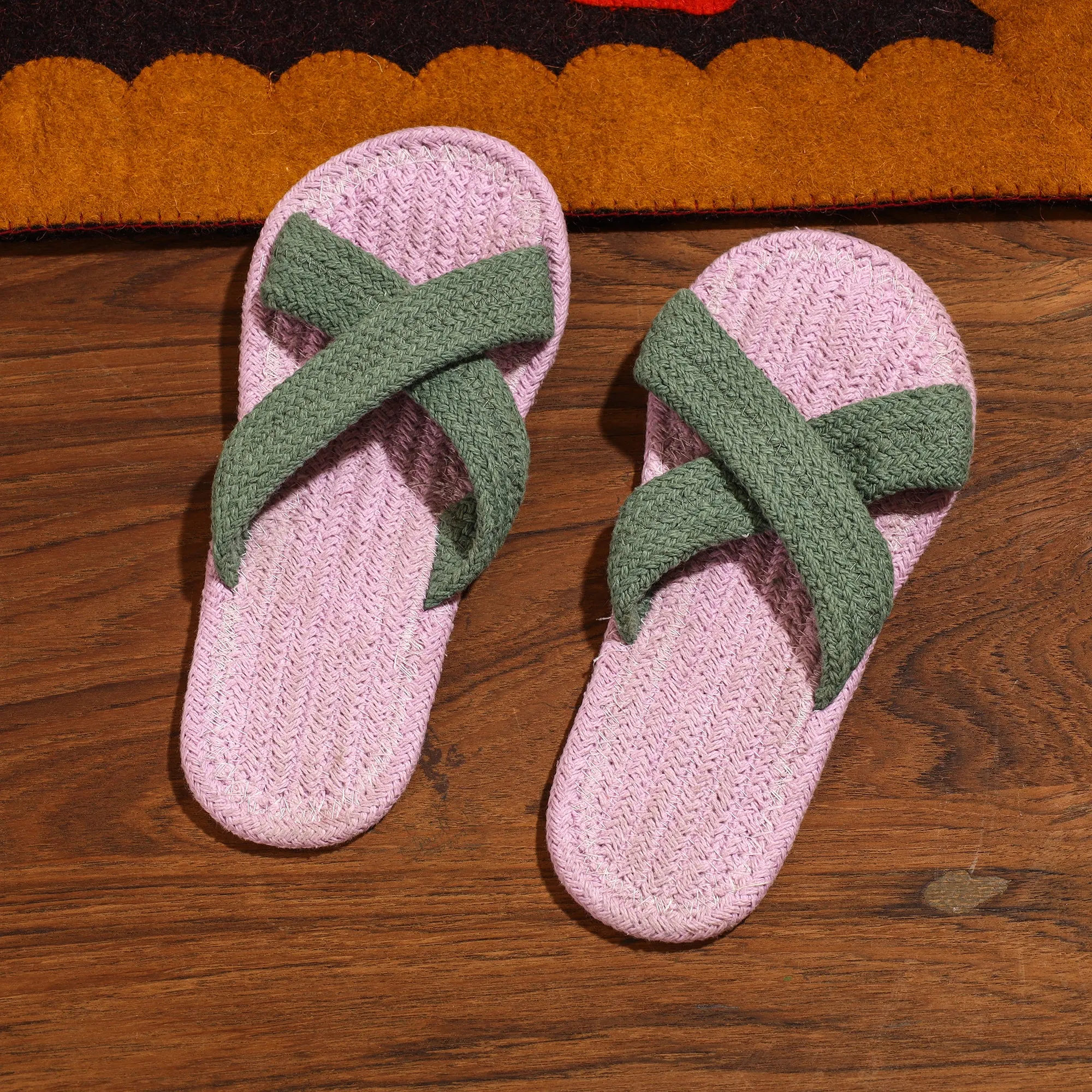 Hand Braided Cotton Stitched Home Slipper 01