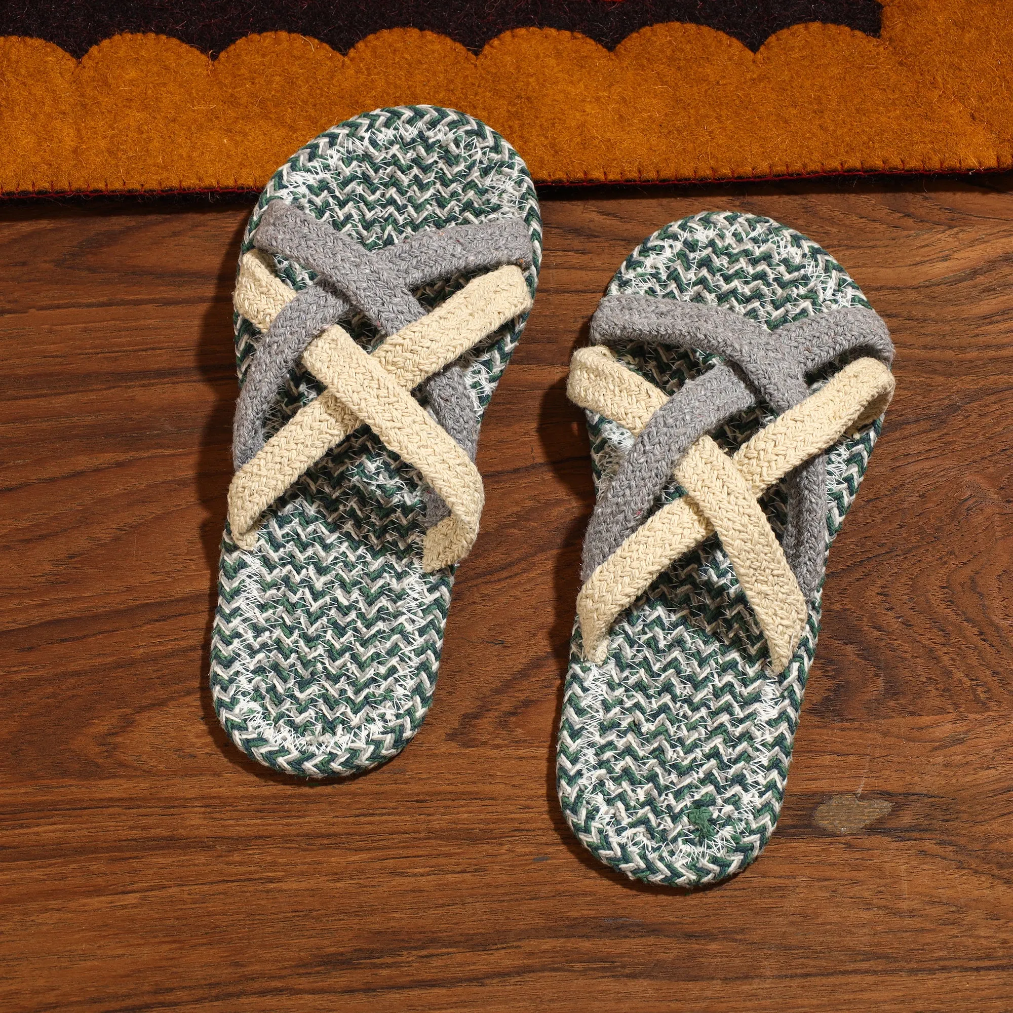 Hand Braided Cotton Stitched Home Slipper 02