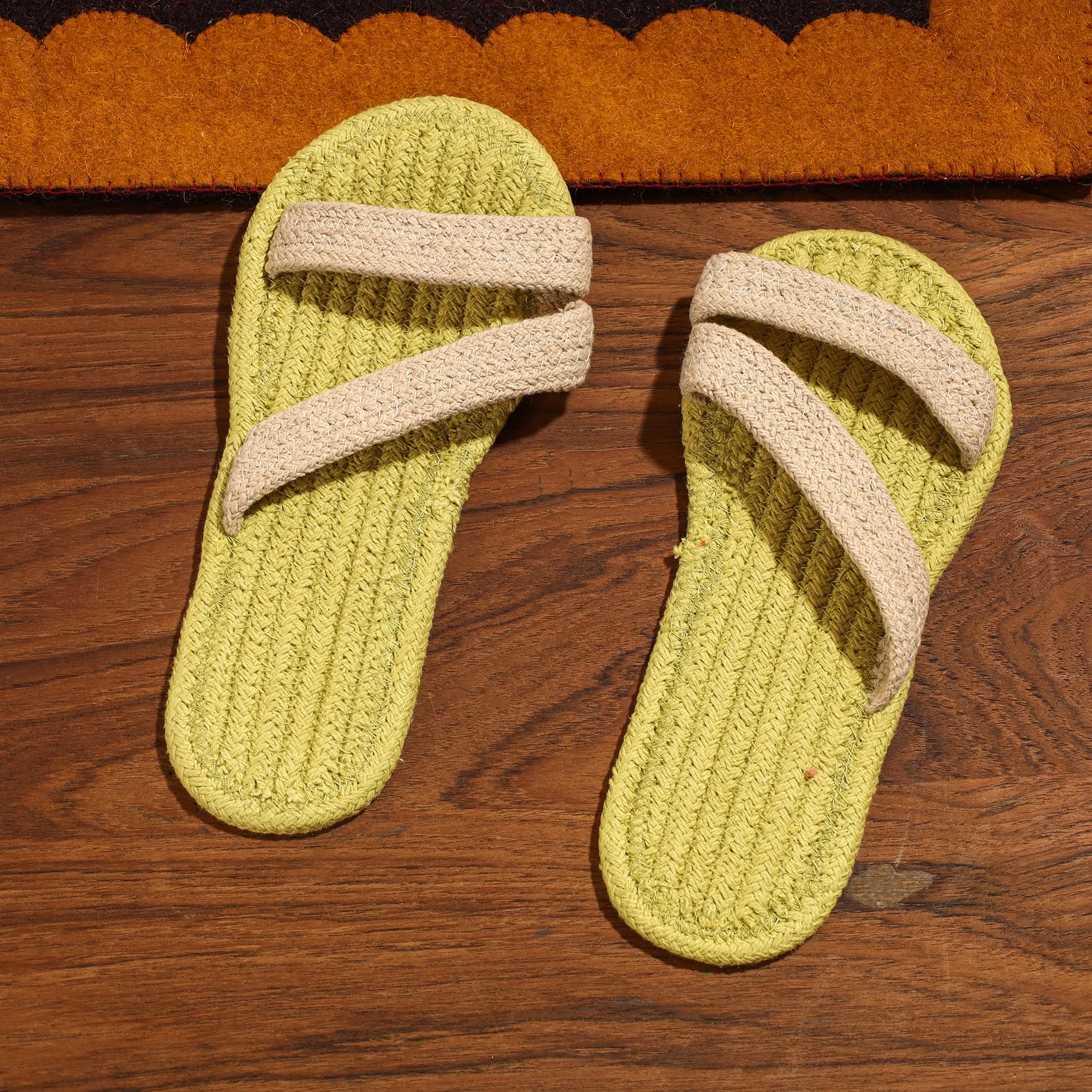 Hand Braided Cotton Stitched Home Slipper 22