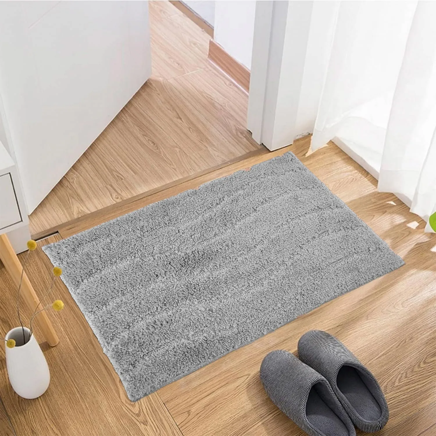 Heart Home Door Mat | Waves Shape Doormat | Velvet Entrance Mat | Entry Doormat | Office Entrance Door Mat | Door Mat for Home | Door Mat for Living | Gray