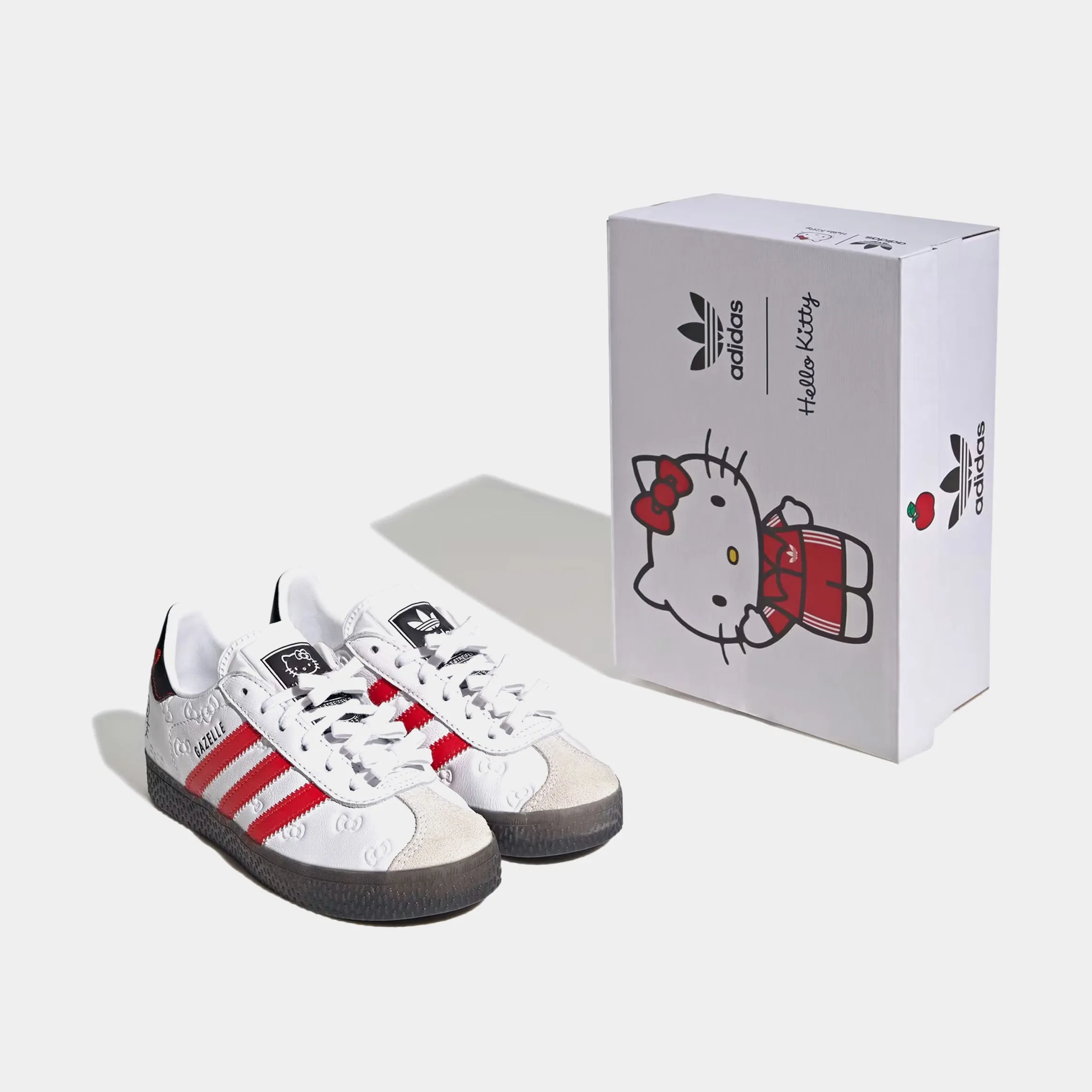 Hello Kitty Gazelle Preschool Lifestyle Shoes (Cloud White/Red/Black)