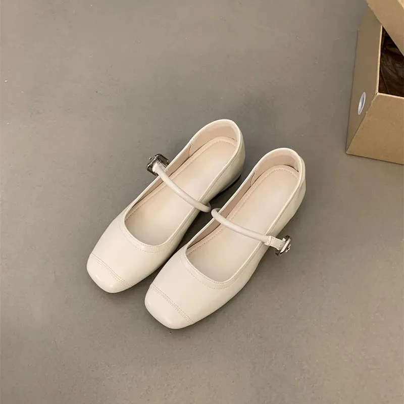 Hnzxzm Rome Style Women Silvery Mary Jane Shoes Fashion Shallow Buckle Ladies Comfort Wedding Party Internal Elevation Footwear