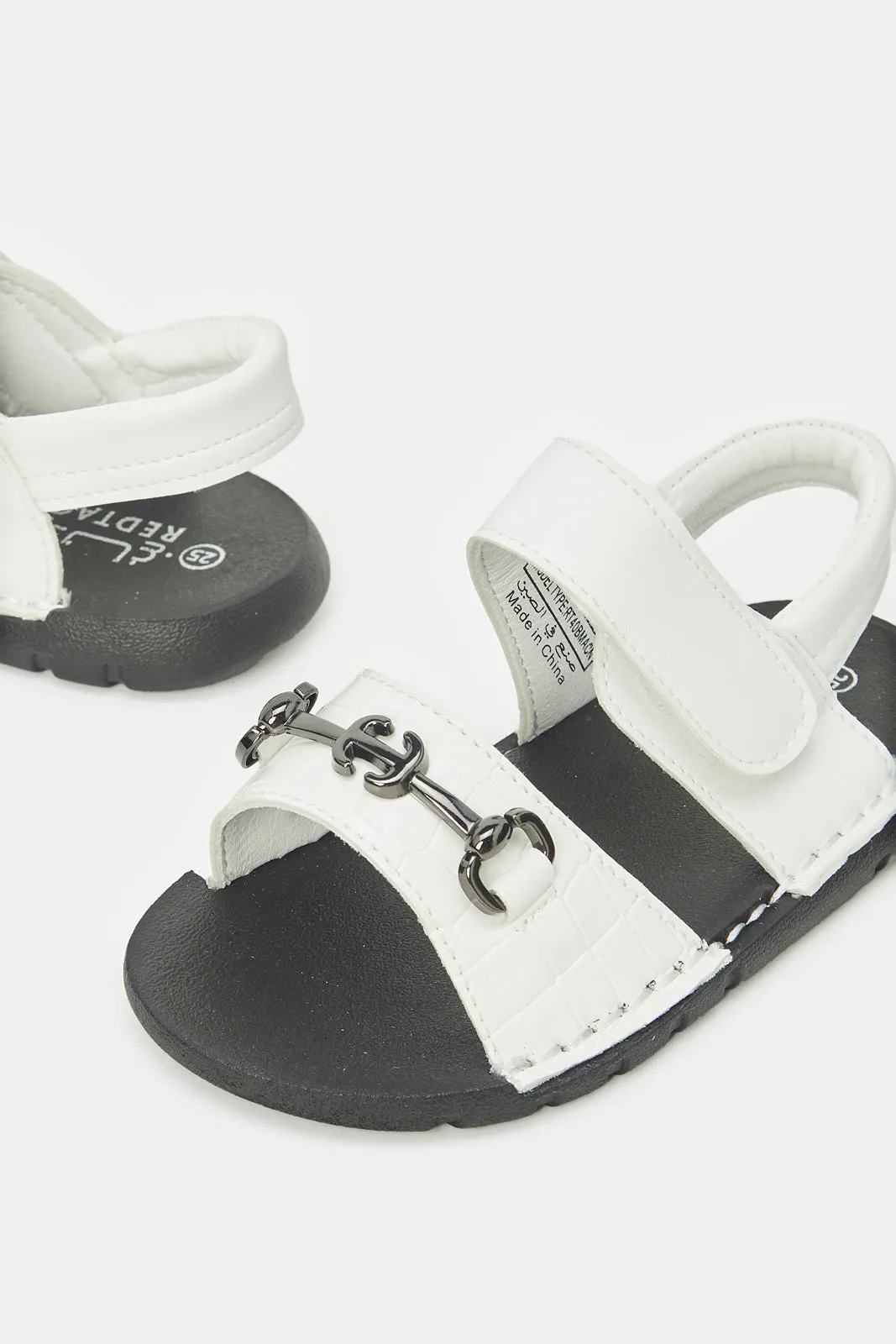 Infant Boys White Embellished Sandal