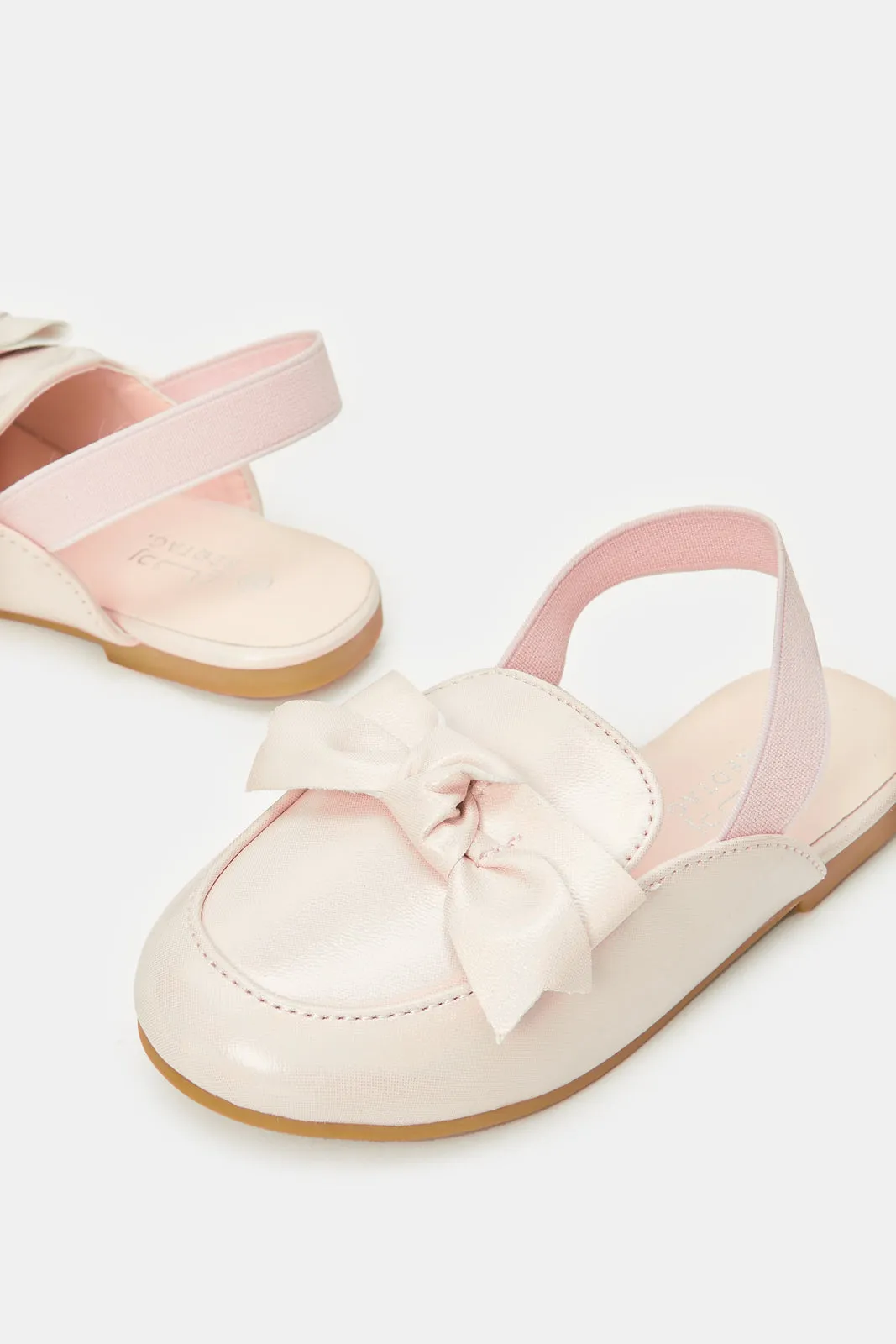 Infant Girls Pink Bow Mule