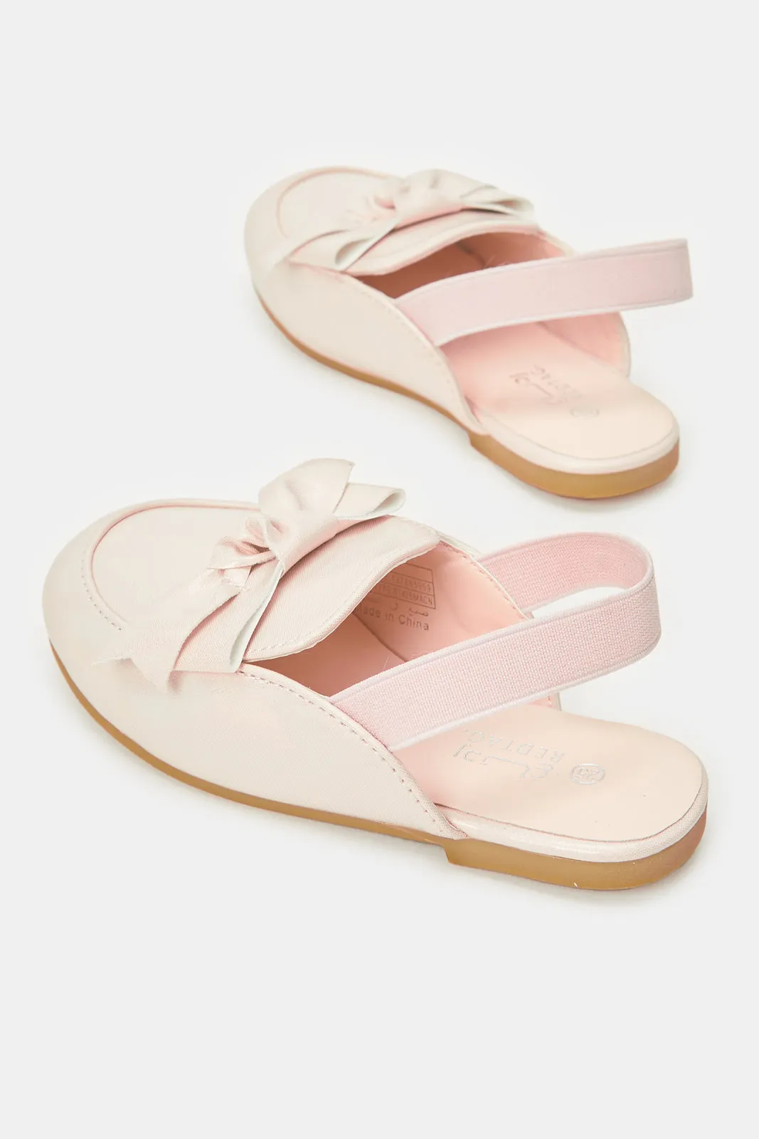 Infant Girls Pink Bow Mule