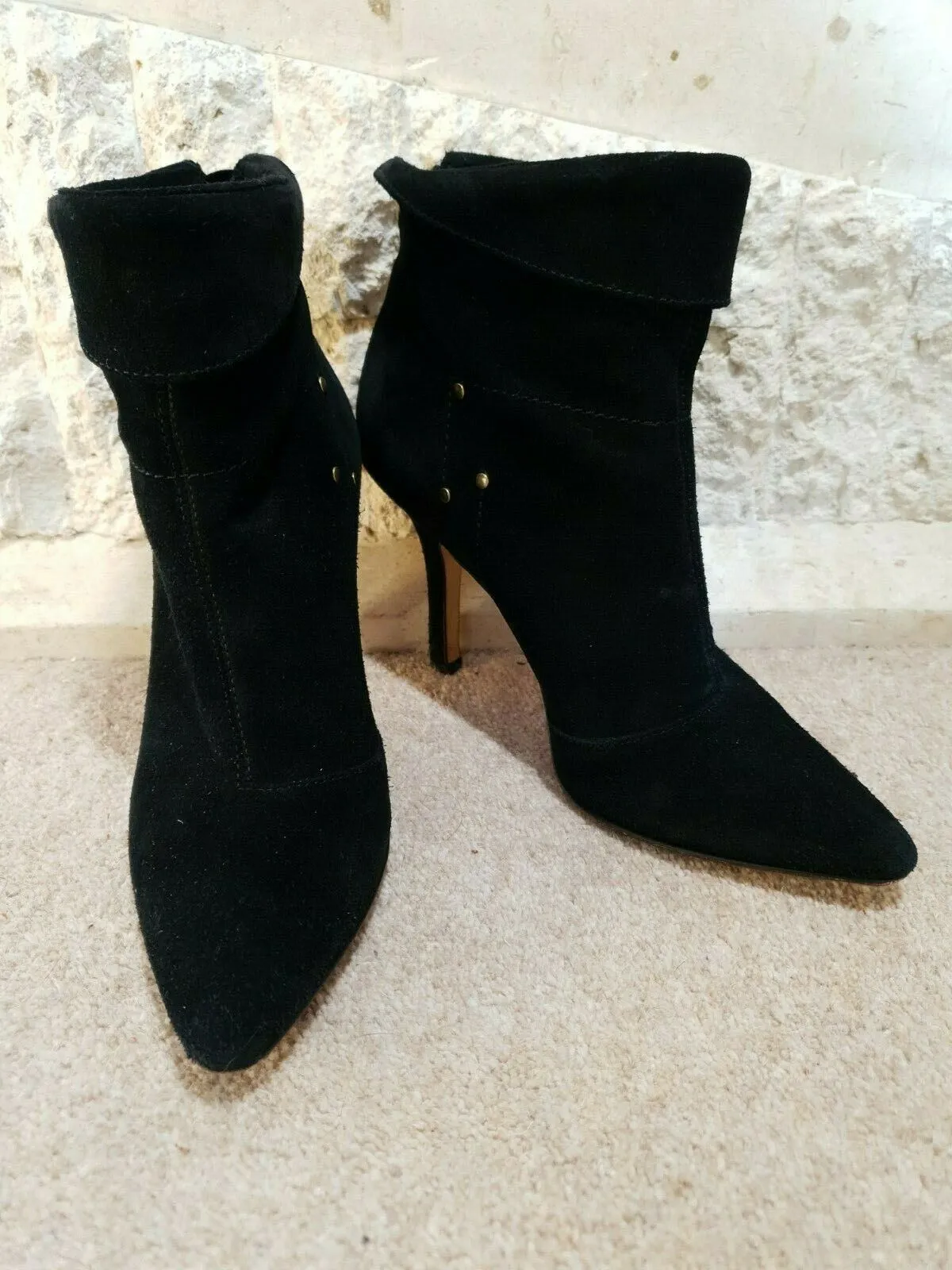 Jerome Dreyfuss Black Suzanne Suede Ankle Boots UK 3 US 5.5 EU 35.5