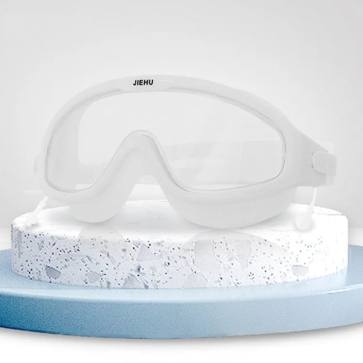 JIEHU JH8208DMJS Large Frame Waterproof and Anti-fog High-definition Eye Protection Swimming Goggles(Transparent White)