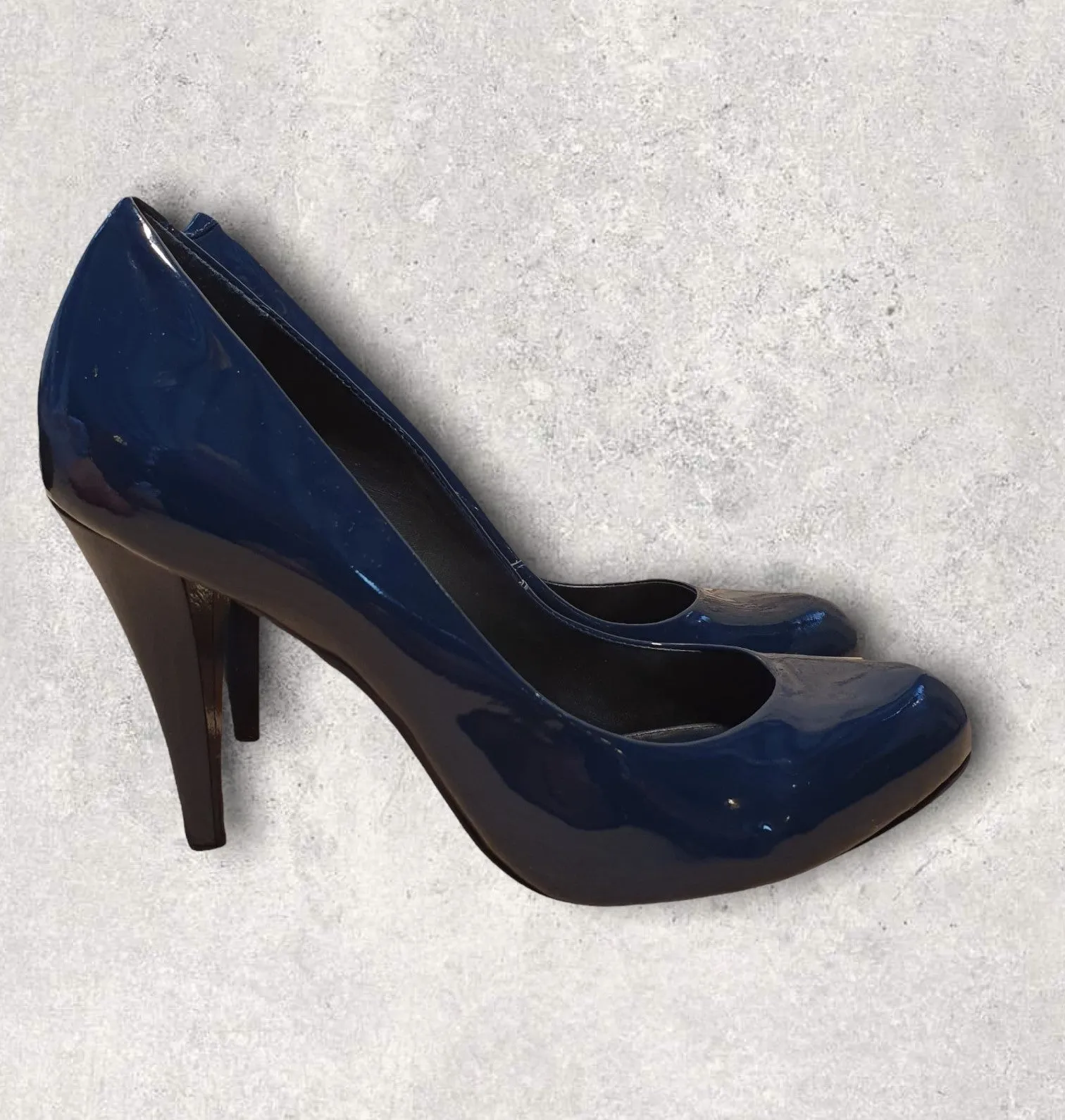 Jigsaw Patent Leather Teal Blue Court Shoes  UK 7