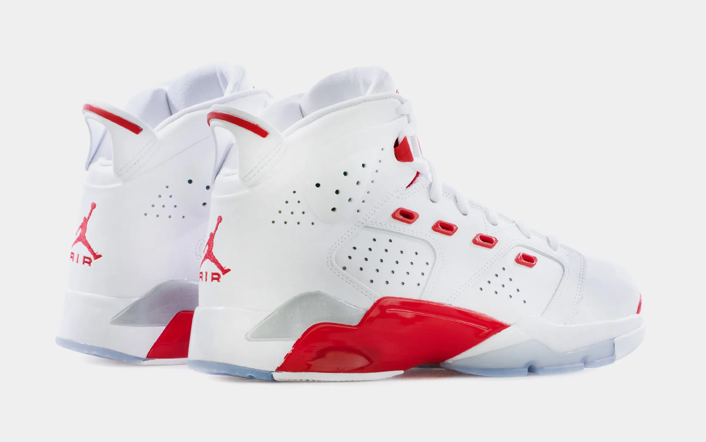 Jordan 6-17-23 Fire Red Mens Basketball Shoes (White)