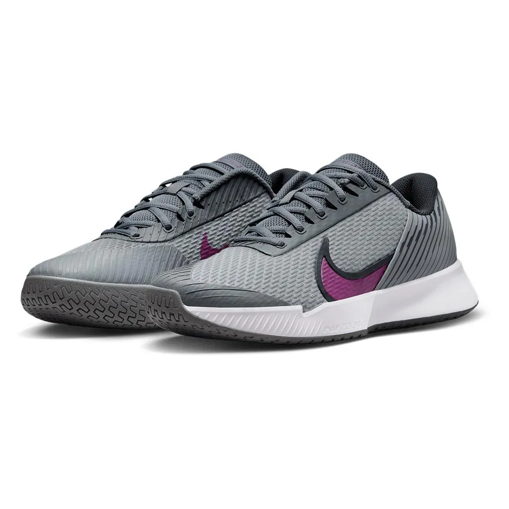 Juniors Air Zoom Vapor Pro 2 Tennis Shoes Smoke Grey and Sangria