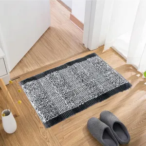 Kuber Industries Door Mat | White Cut Loop Doormat | Microfiber Entrance Mat | Entry Doormat | Office Entrance Door Mat | Door Mat for Home | Door Mat for Living | Gray