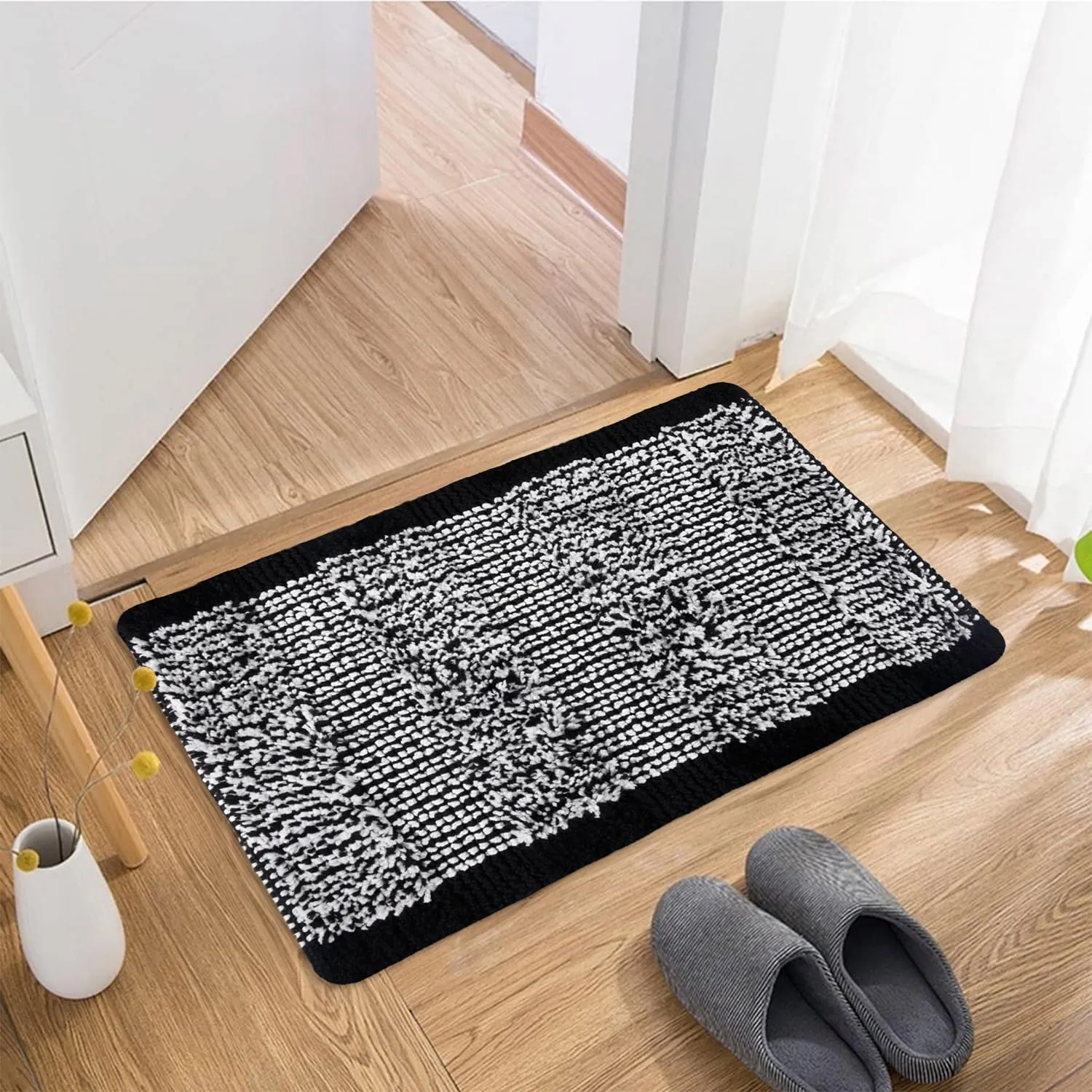 Kuber Industries Door Mat | White Cut Loop Doormat | Microfiber Entrance Mat | Entry Doormat | Office Entrance Door Mat | Door Mat for Home | Door Mat for Living | Pack of 2 | Multi