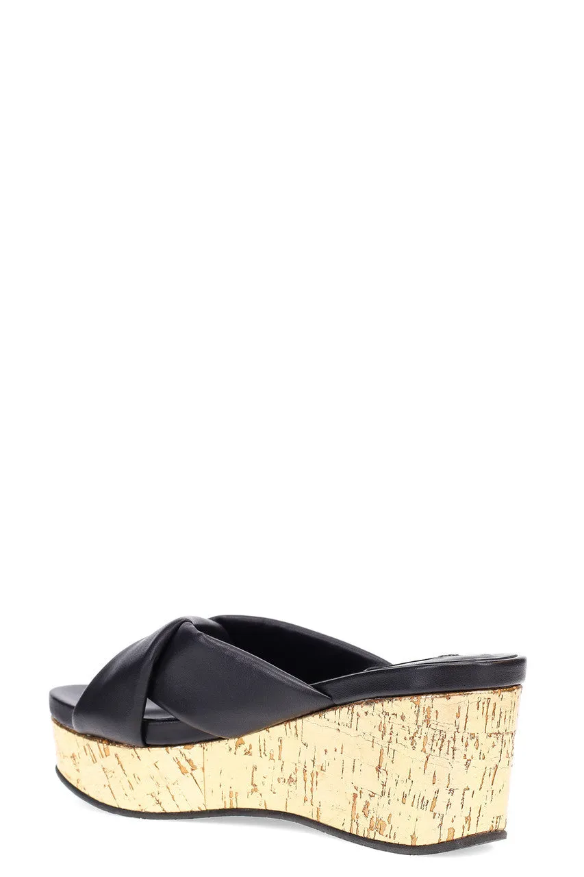 Lanna Nappa Leather Platform Thong Sandals