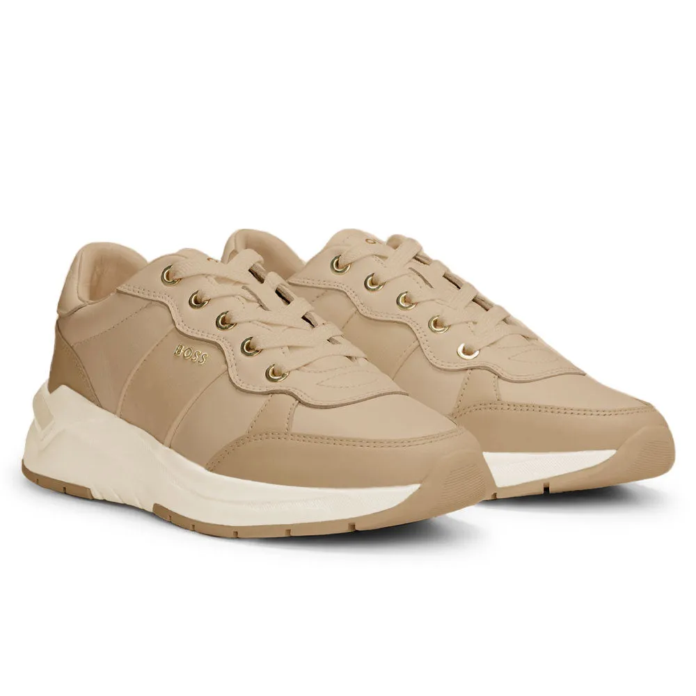 Leather Sneakers - Medium Beige