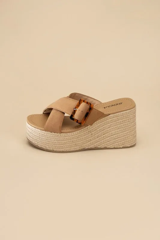 MANTA ESPADRILLE PLATFORM SLIDES