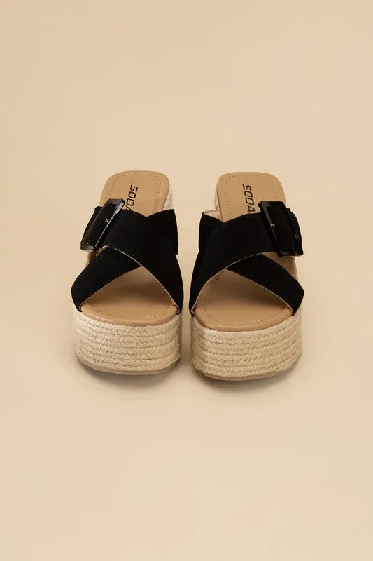 MANTA ESPADRILLE PLATFORM SLIDES