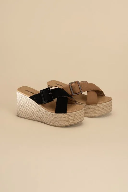 MANTA ESPADRILLE PLATFORM SLIDES