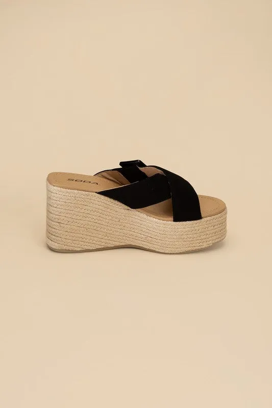 MANTA ESPADRILLE PLATFORM SLIDES